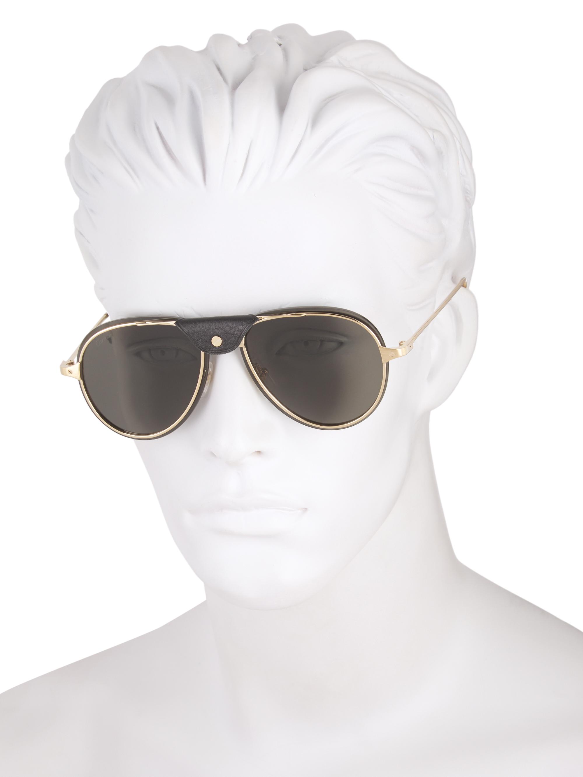 CARTIER Core Range 60MM Aviator Sunglasses Cartier Core Range 60MM Aviator Sunglasses | Saks Fifth Avenue main image 3