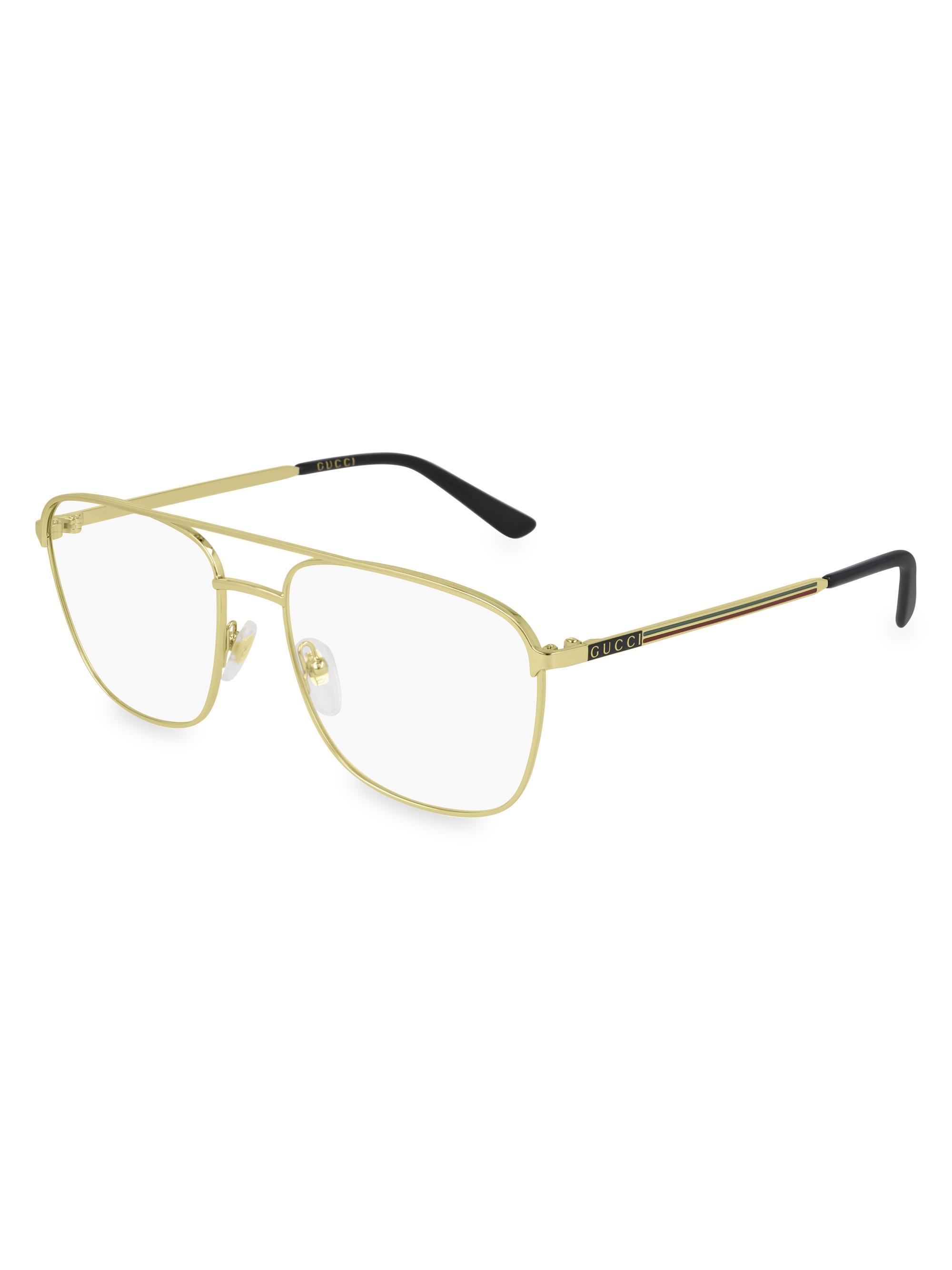 Gucci Men's 56MM Optical Glasses - Black Gold