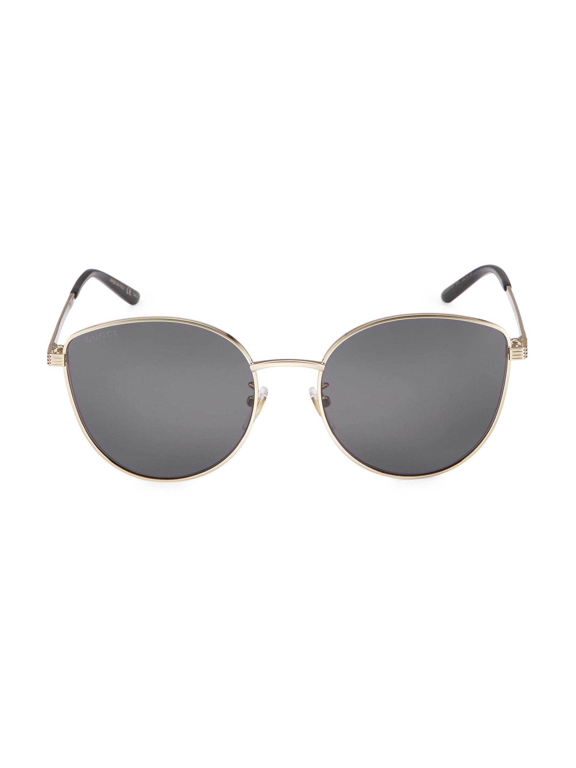Gucci Women's 56MM Cat-Eye Sunglasses - Gold Gold Grey