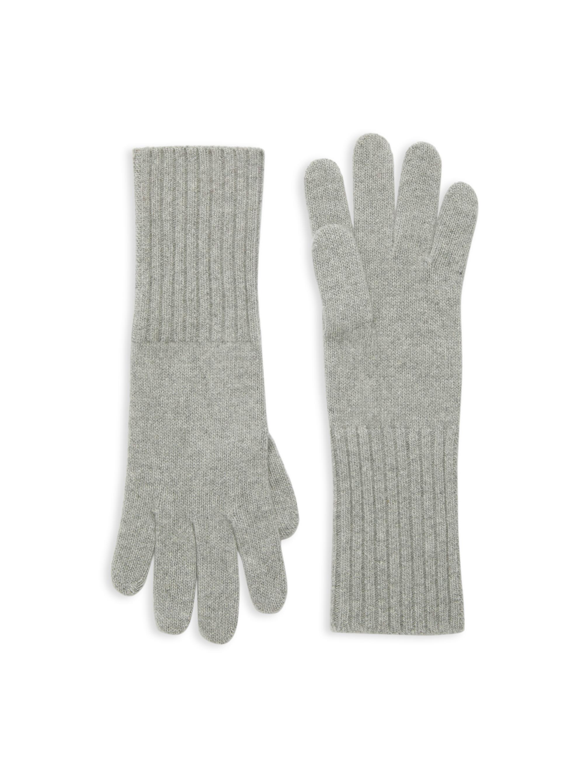 Saks Fifth Avenue Women's Knit Cashmere Gloves - Lt Heather Grey