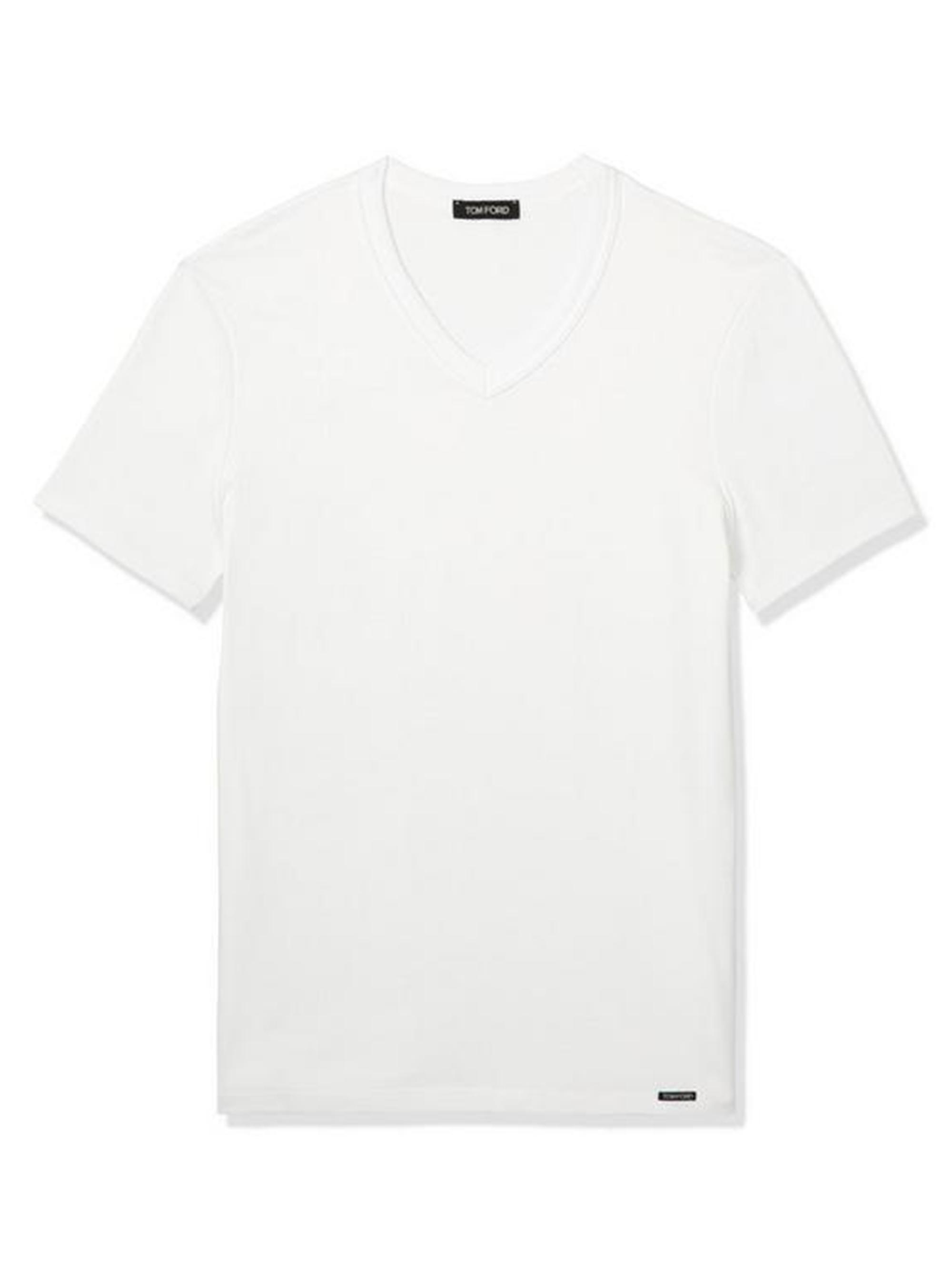 TOM FORD Men's Stretch-Cotton V-Neck T-Shirt - White