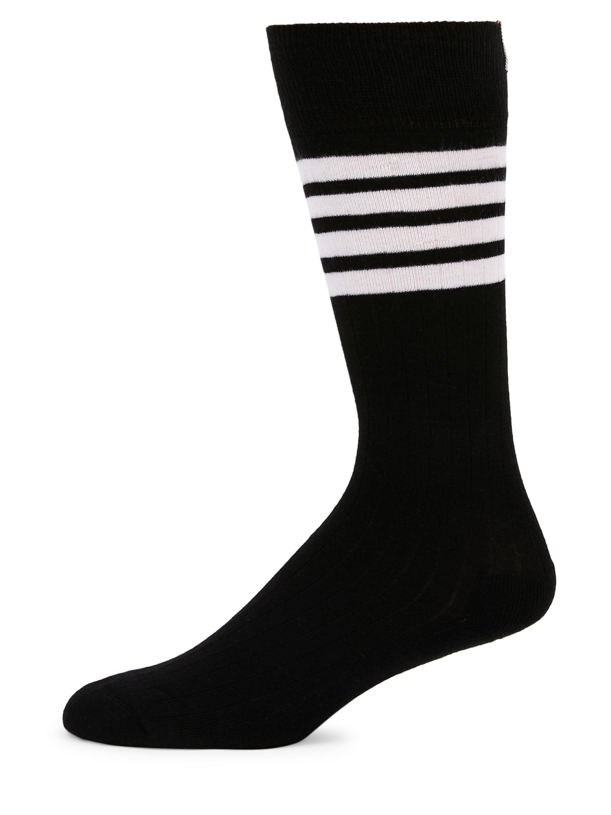 Thom Browne Men's Athletic Mid-Calf Socks - Black