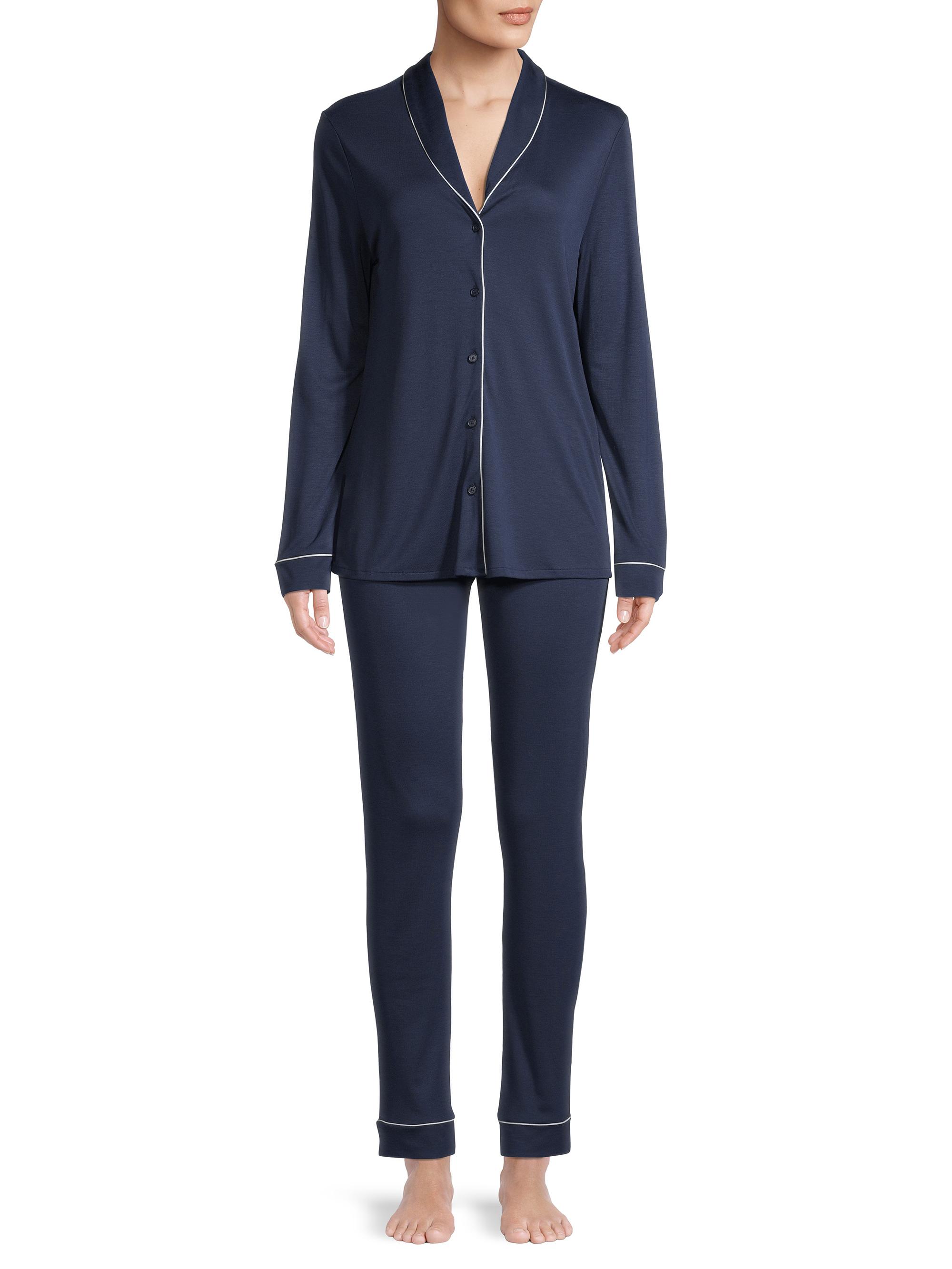 Hanro Pajama Set - Deep Navy Natural Comfort TENCEL
