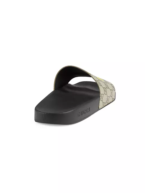 Men's GG slide sandal in grey and black Supreme