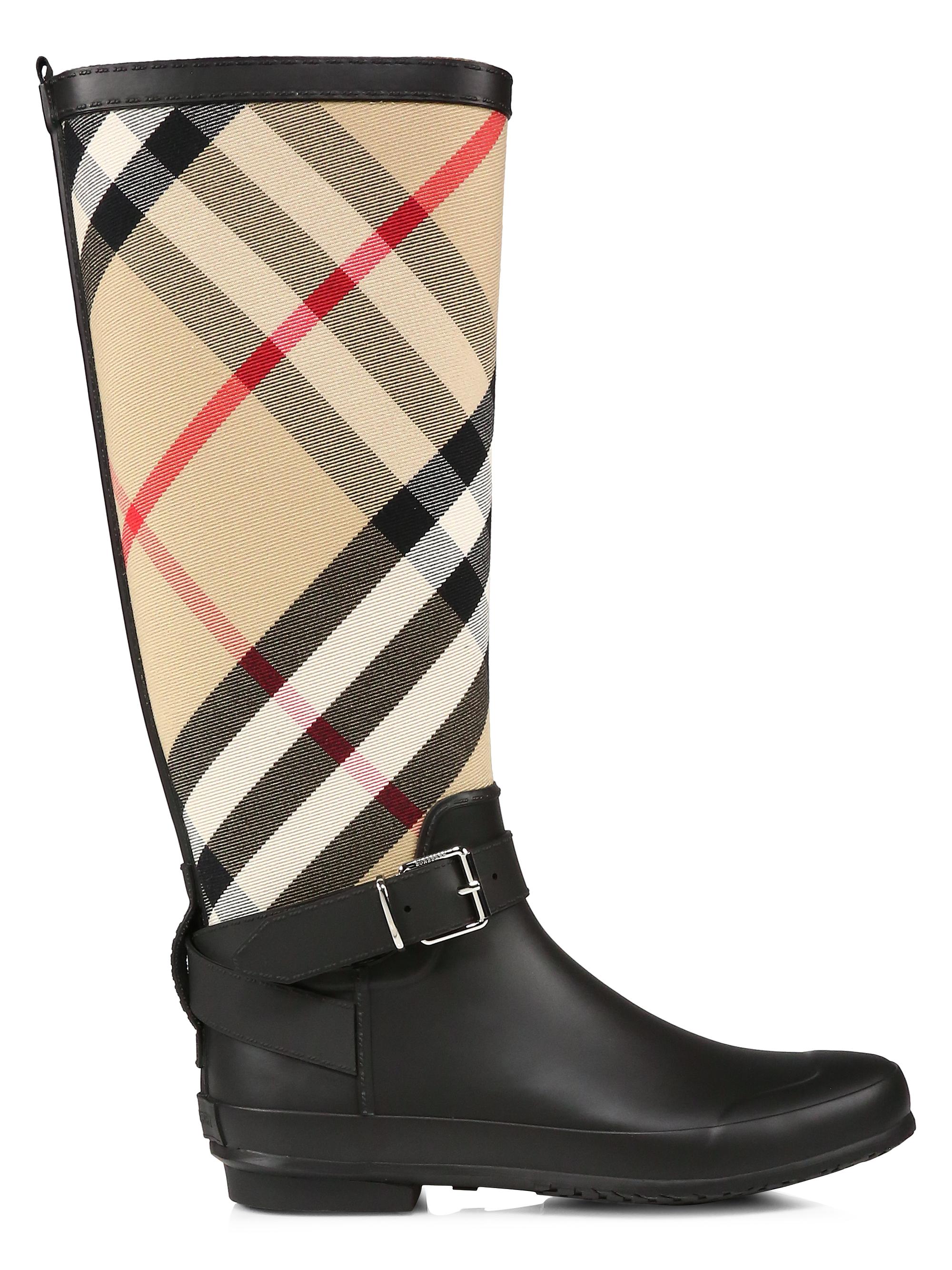 Burberry Women's Simeon Knee-High Vintage Check Boots - Black