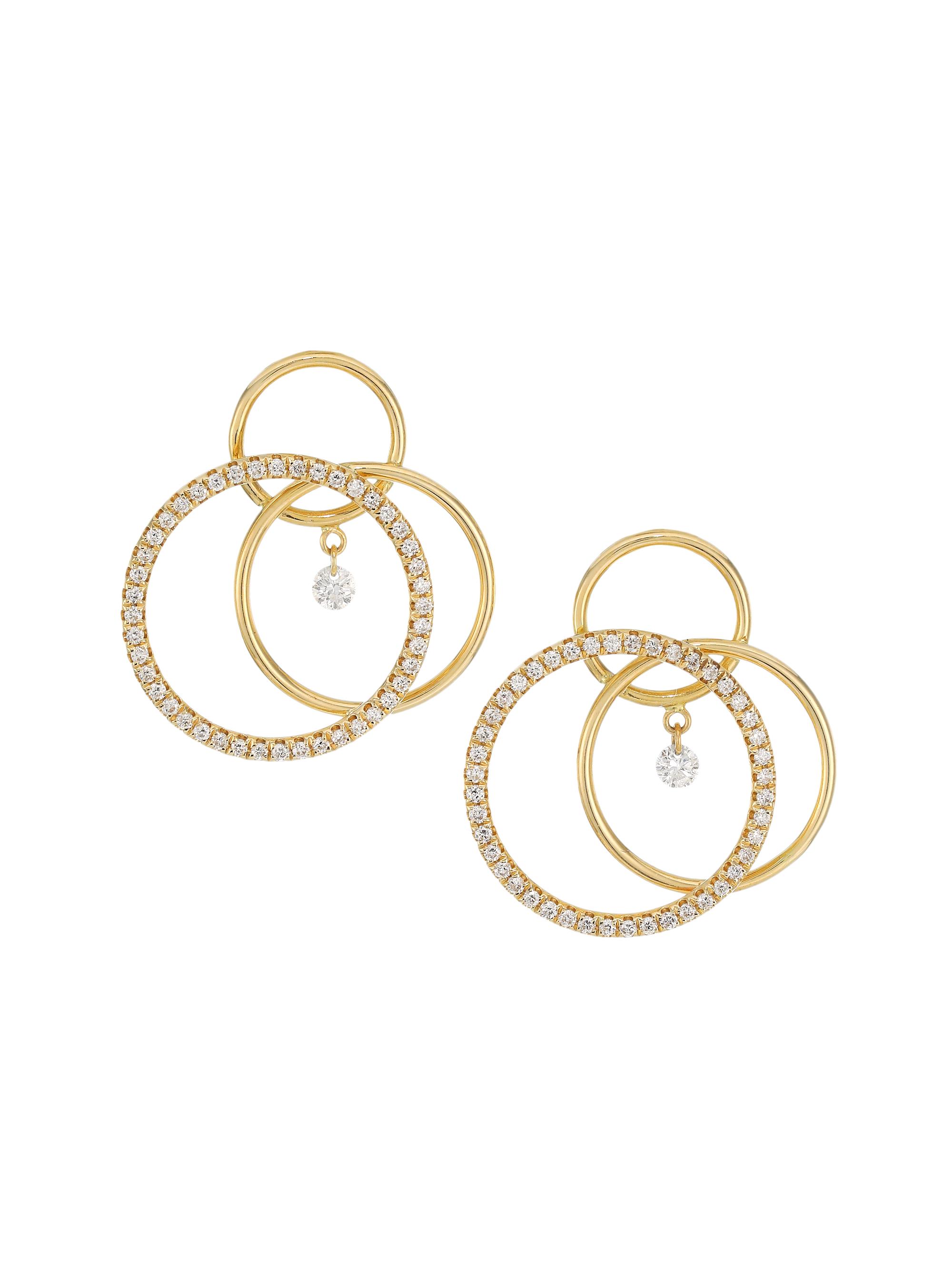 Persée Women's Tourbillon 18K Yellow Gold & Diamond Triple-Hoop Single Earring - Gold