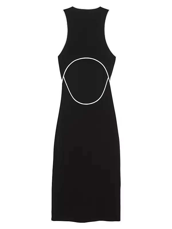 Nora Piped Open-Back Dress