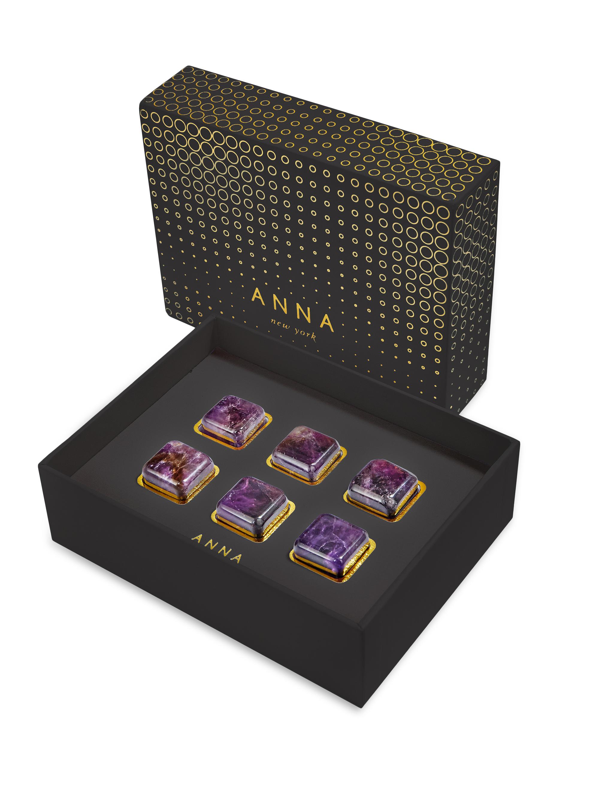 Vida Amethyst 6-Piece Whiskey Cube Set