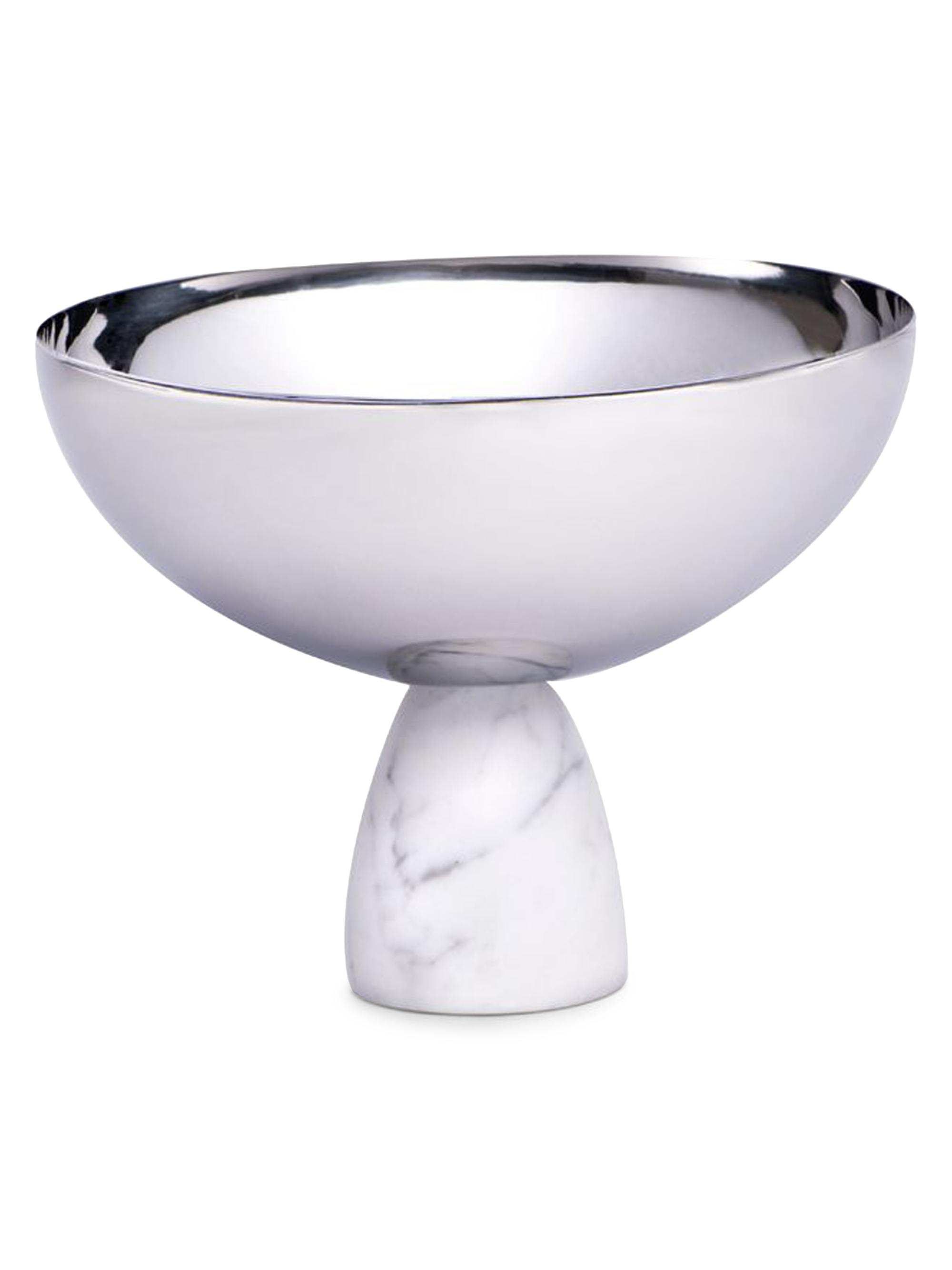 Coluna Carrara Marble & Metal Bowl