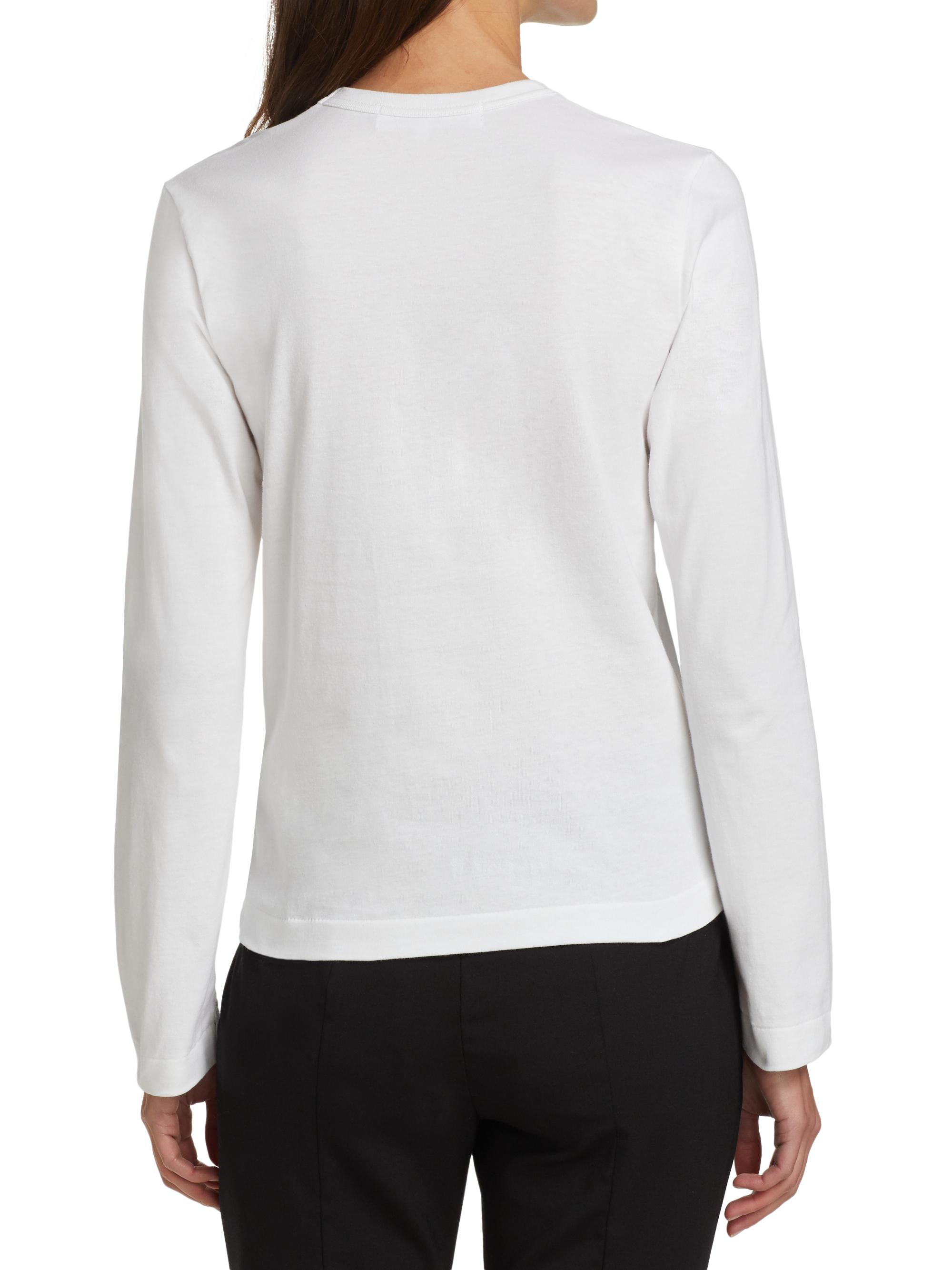 Comme des Garçons PLAY Women's Long-Sleeve Double Heart T-Shirt - White | Thumbnail 5