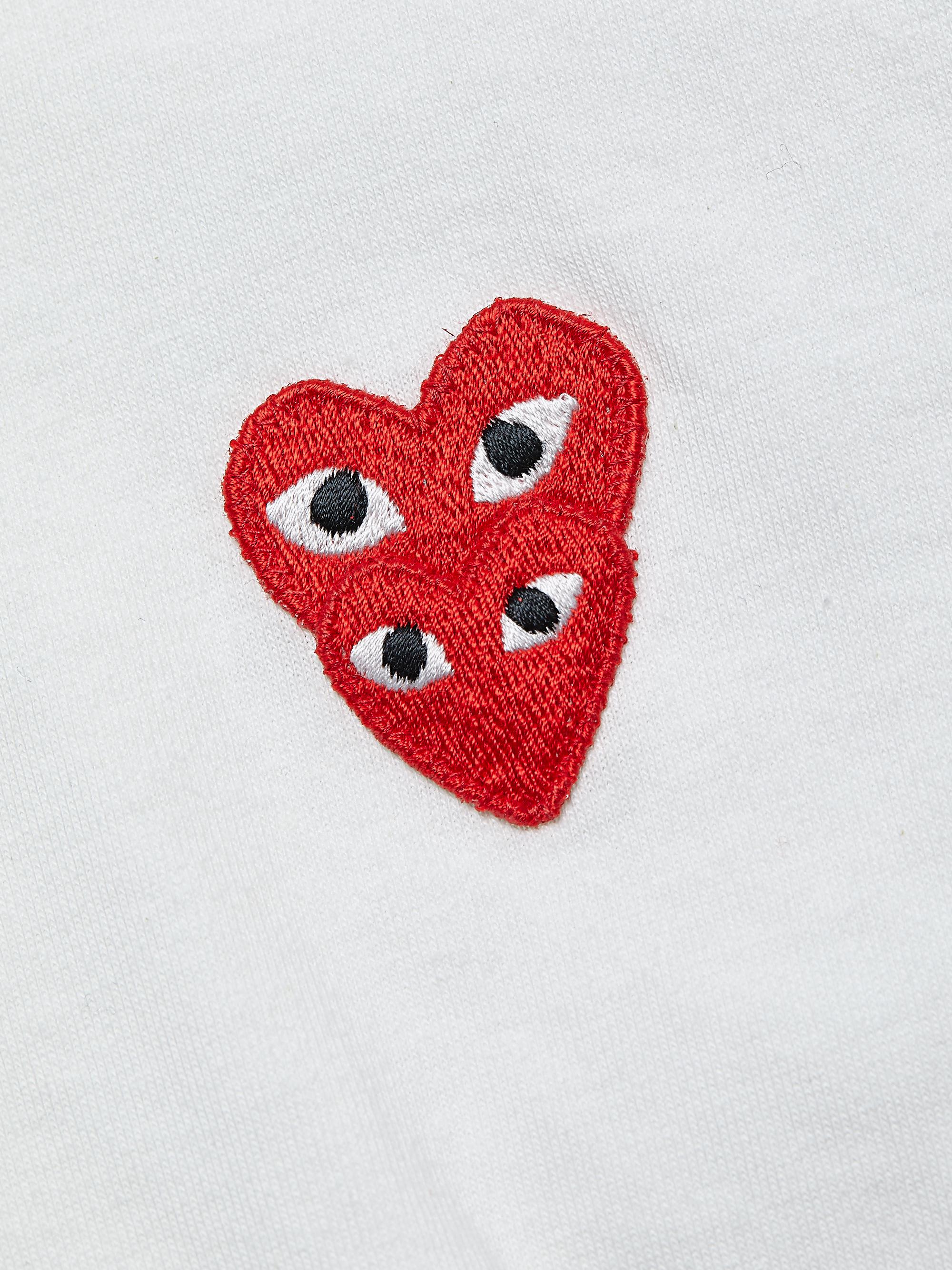 Comme des Garçons PLAY Women's Long-Sleeve Double Heart T-Shirt - White | Thumbnail 7