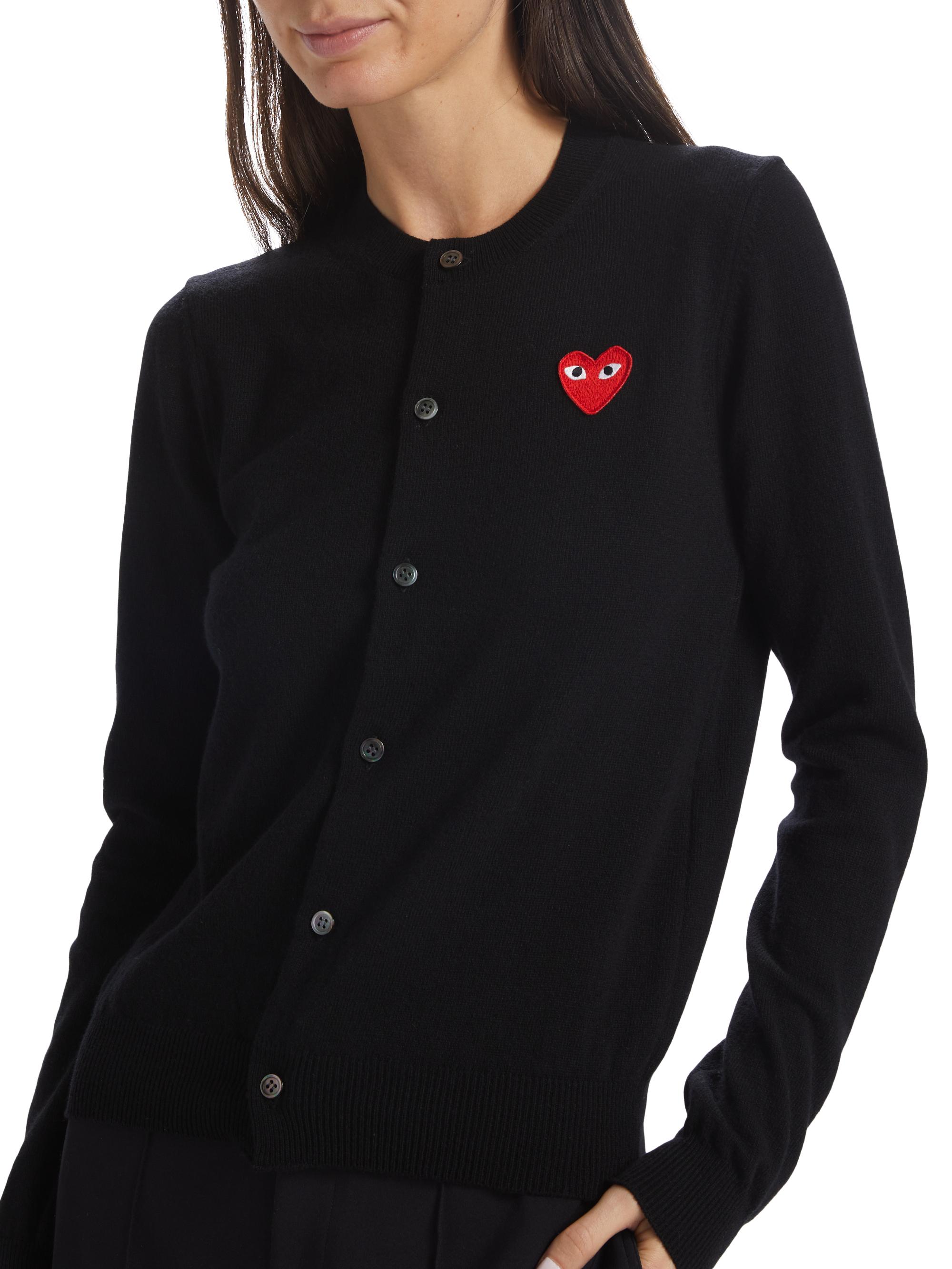 Comme des Garçons PLAY Heart Wool Cardigan | Saks Fifth Avenue