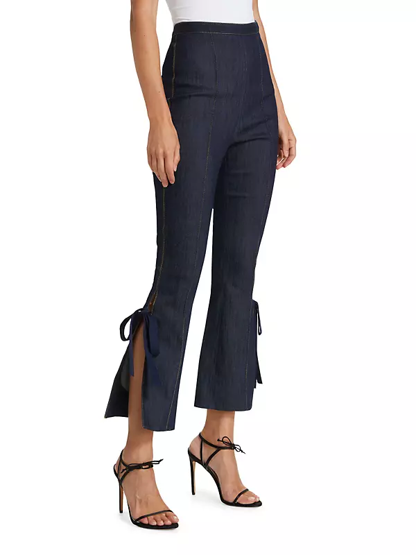 Lou Tied Flare-Leg Jeans