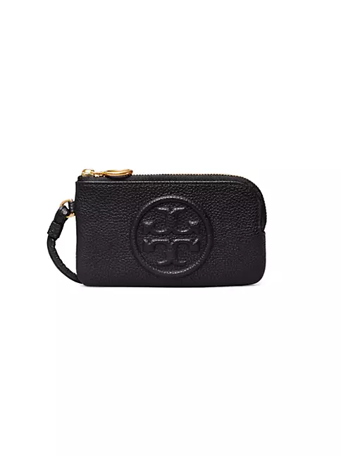 Tory Burch Perry Bombe Top Zip Card Case In Pink Moon