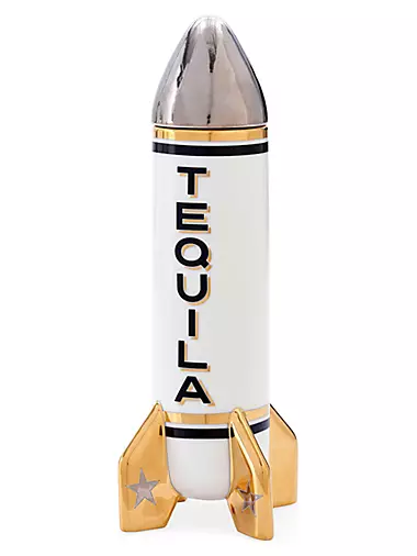 Rocket Porcelain & 16K Goldplating Tequila Decanter