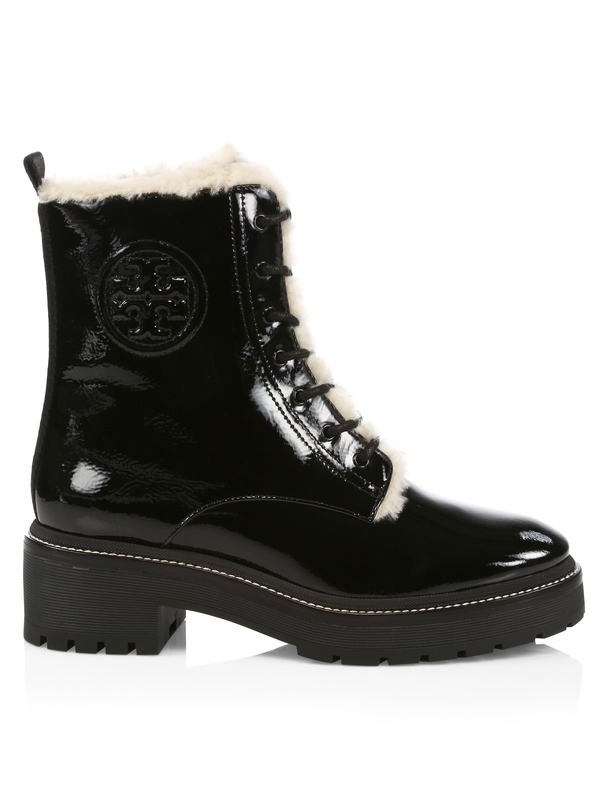 shearling boots tory burch