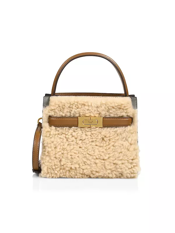 Tory Burch Lee Radziwill Petite Double Leather Bag in Natural