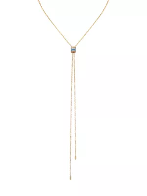 18kt yellow, rose and white gold Quatre mini tie diamond and brown PVD necklace