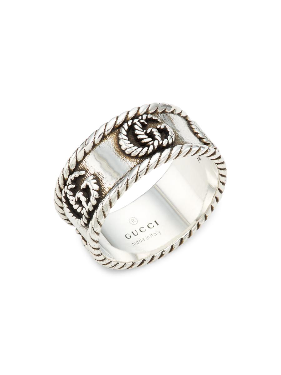 [GUCCI]*Ring with Double G in Silver*シルバーリング Gucci Ring In Aged Sterling Silver With Double G Detail