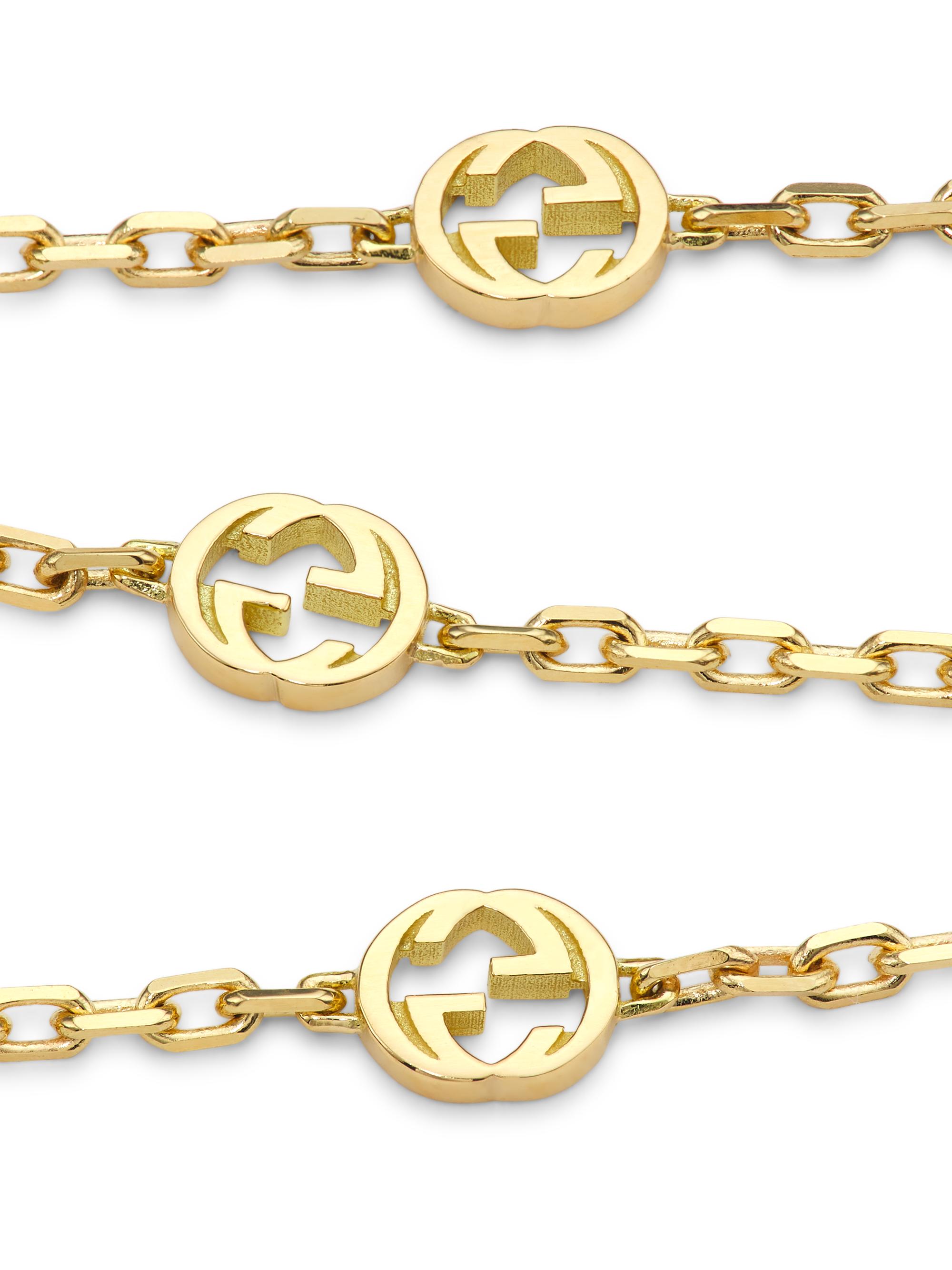 Gucci Bracelet With Interlocking G Motif In Yellow Gold | Saks