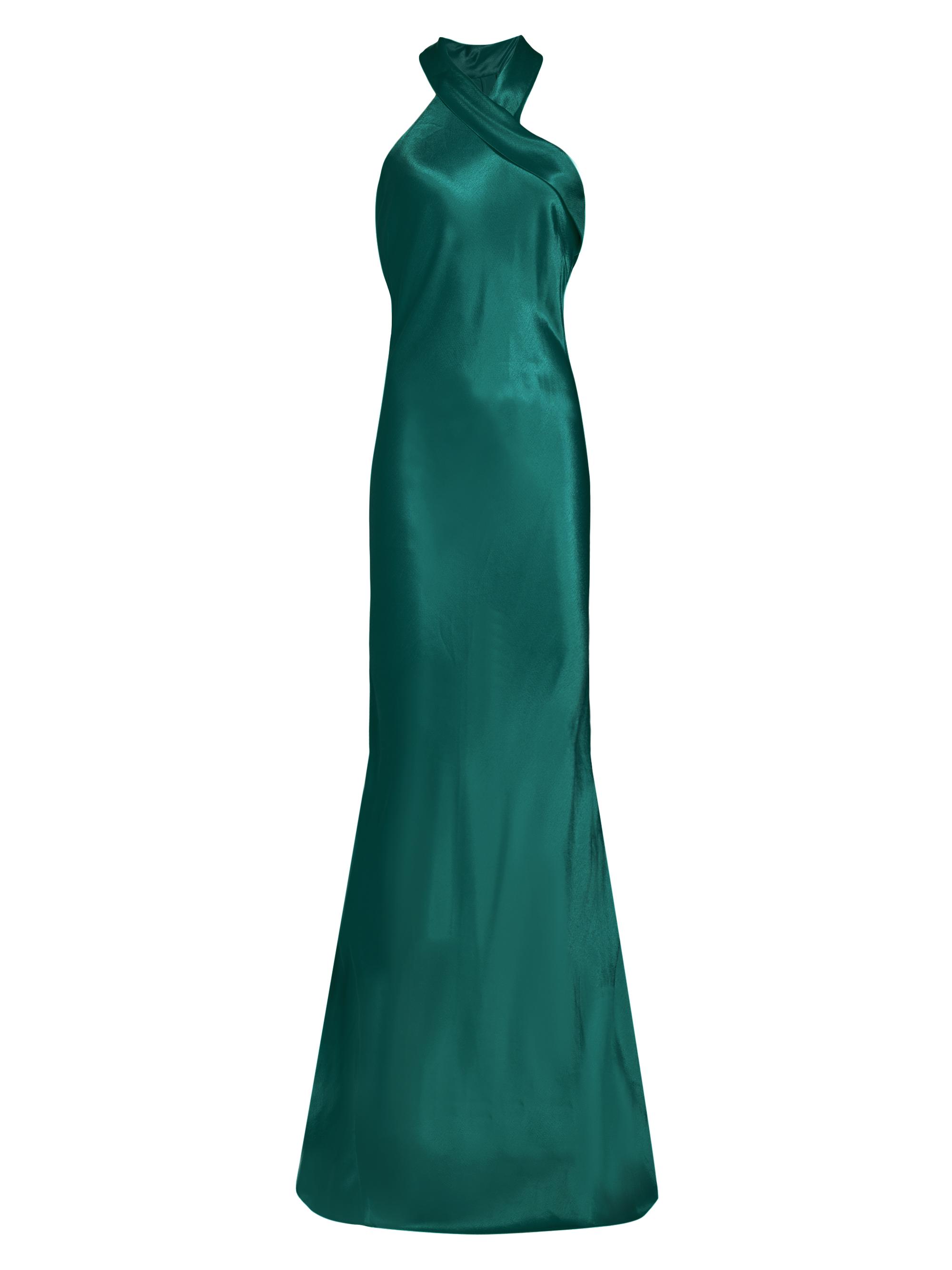 quince dresses green Leslie Bottle Green Long-Sleeve Twisted Split Maxi Dress – Club L London main image 0