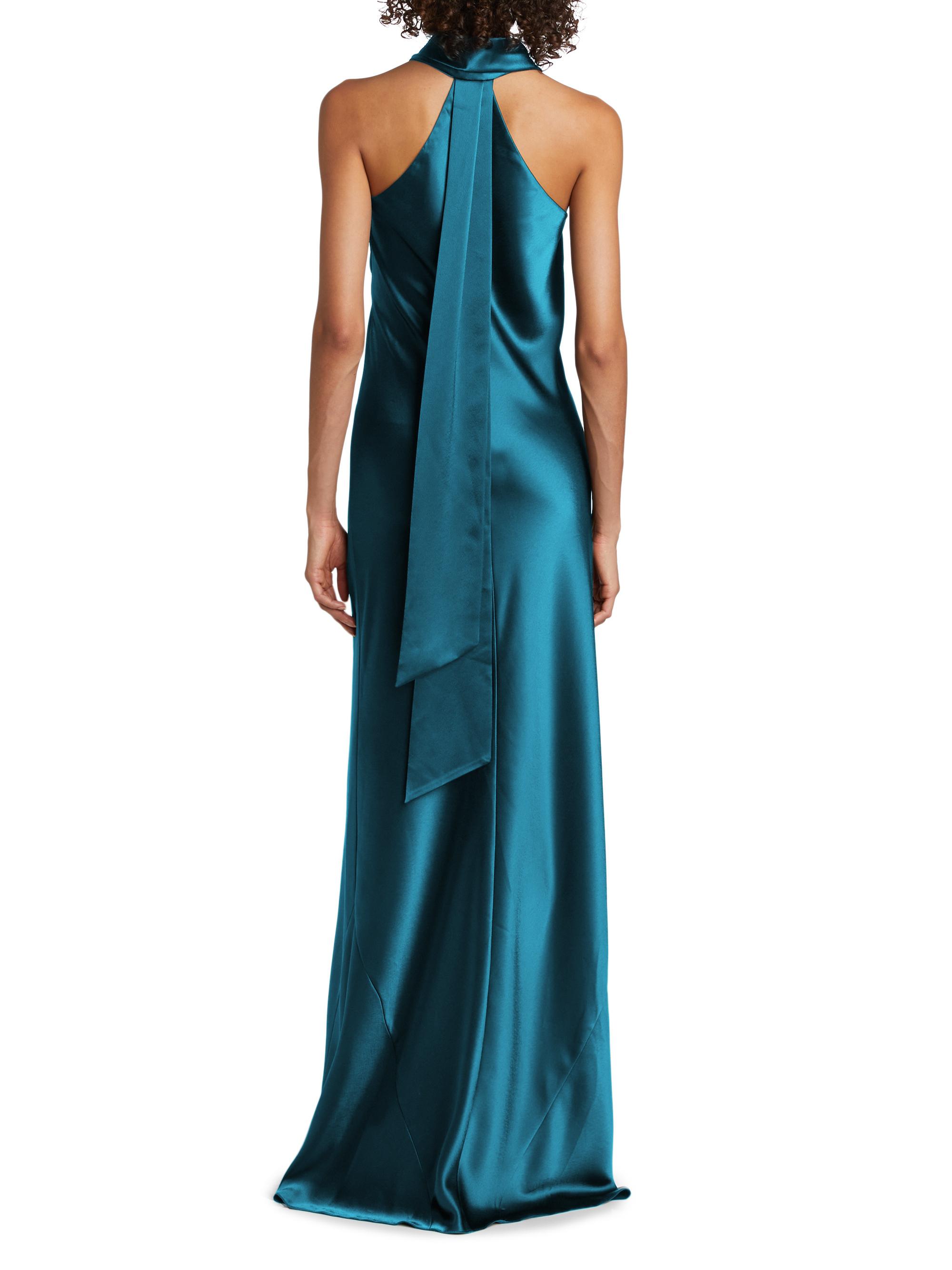 white christmas dresses Satin Pandora Dress - Peacock