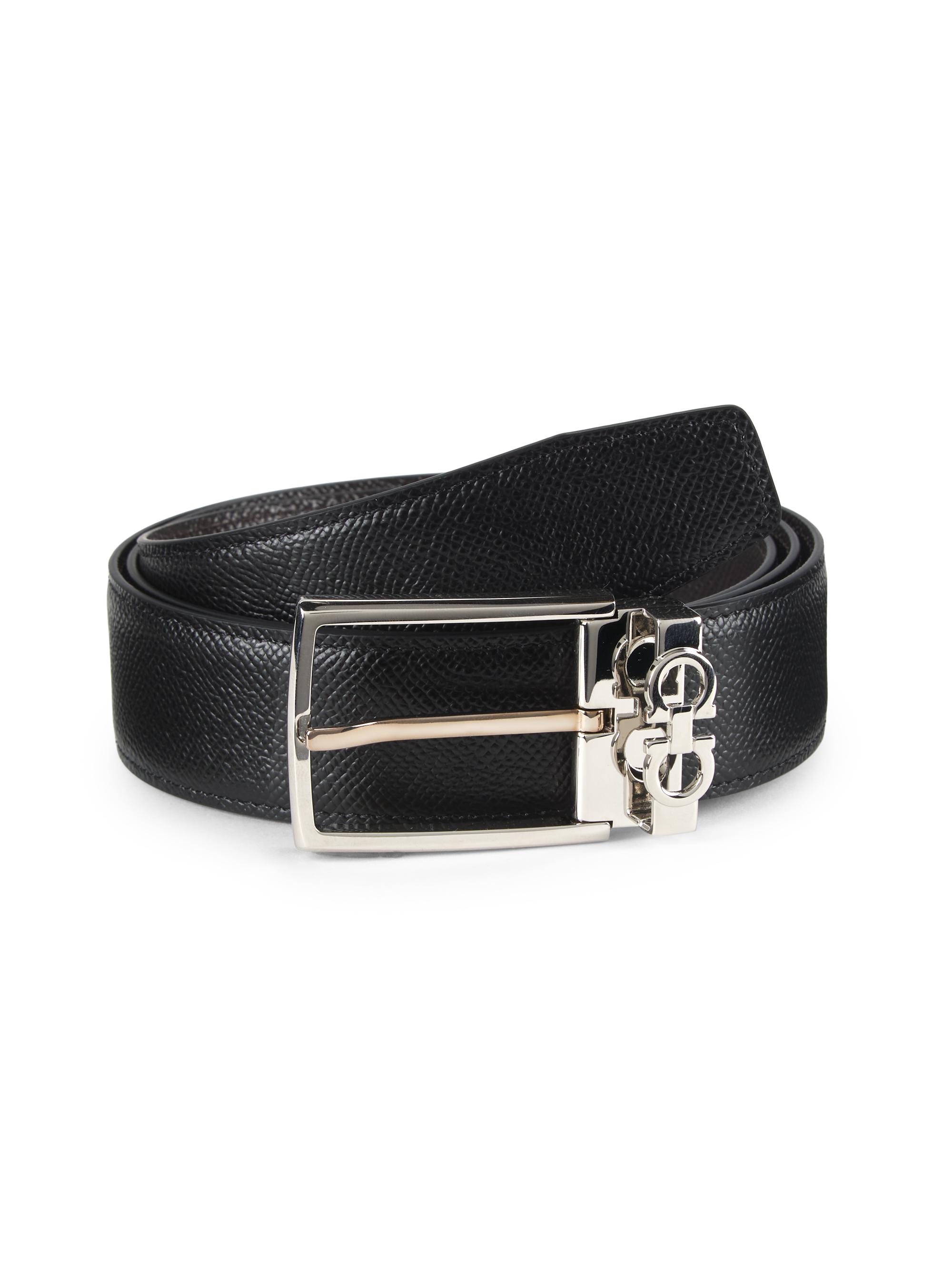 FERRAGAMO Men's Core Adjustable Cut-to-Size Leather Belt - Nero
