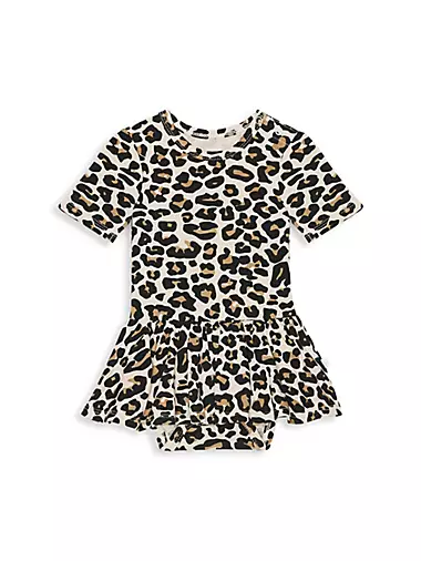 Baby Girl's Lana Leopard-Print Twill Skirt Bodysuit