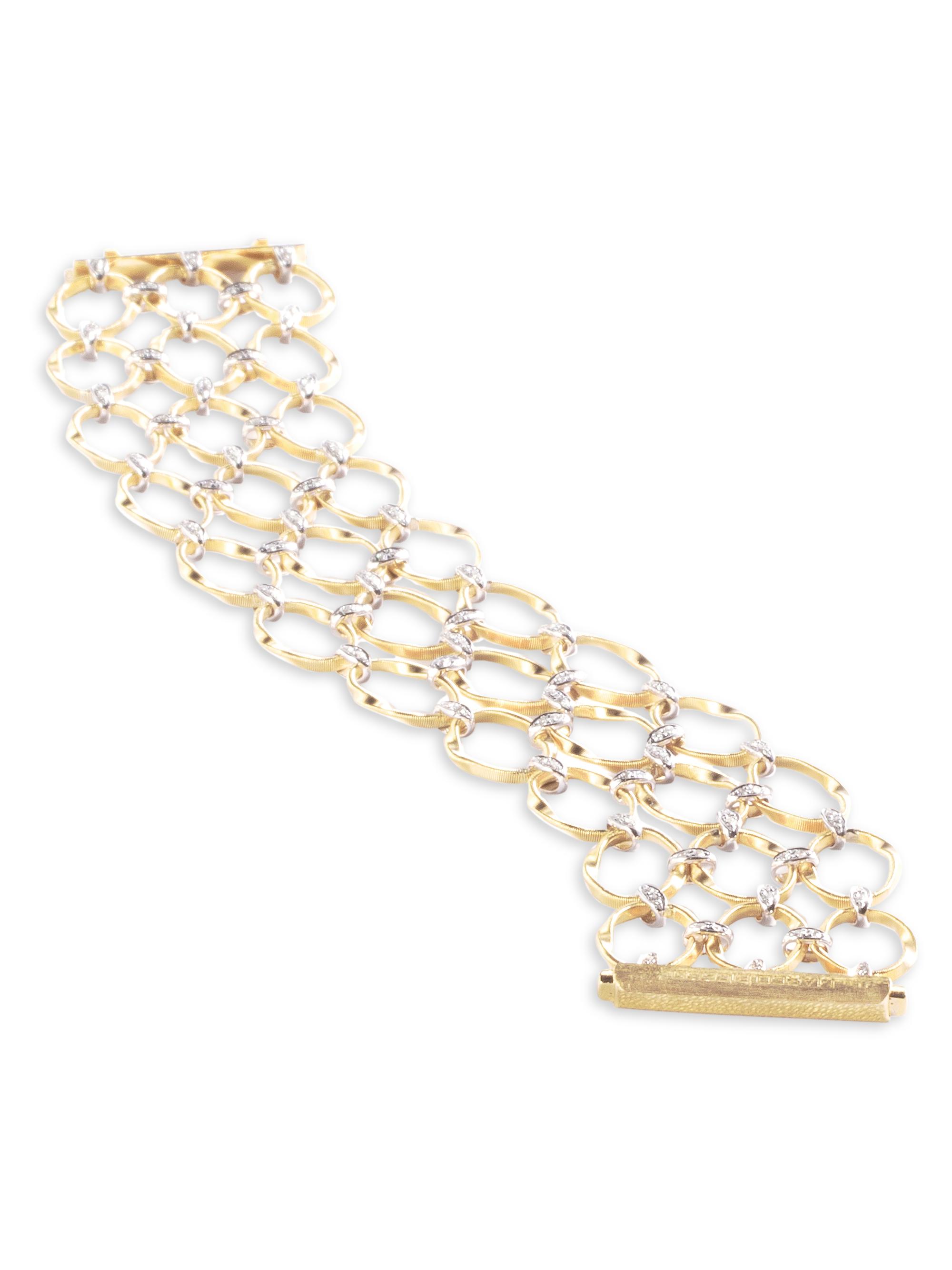 Marco Bicego Women's Marrakech Onde 18K Yellow Gold & Diamond Three-Strand Coil Link Bracelet - Gold