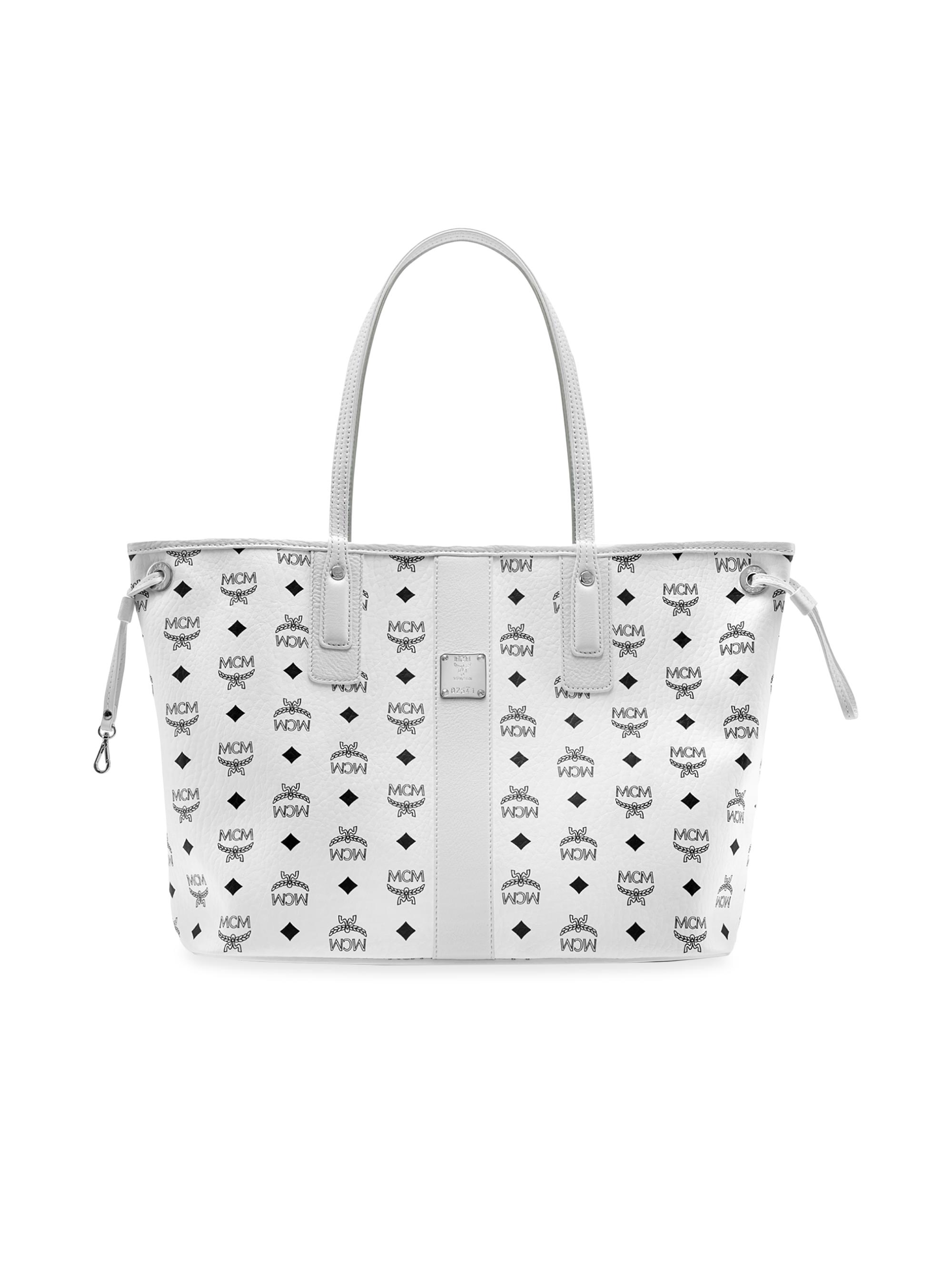 MCM Women's  Liz Reversible Visetos Shopper - White