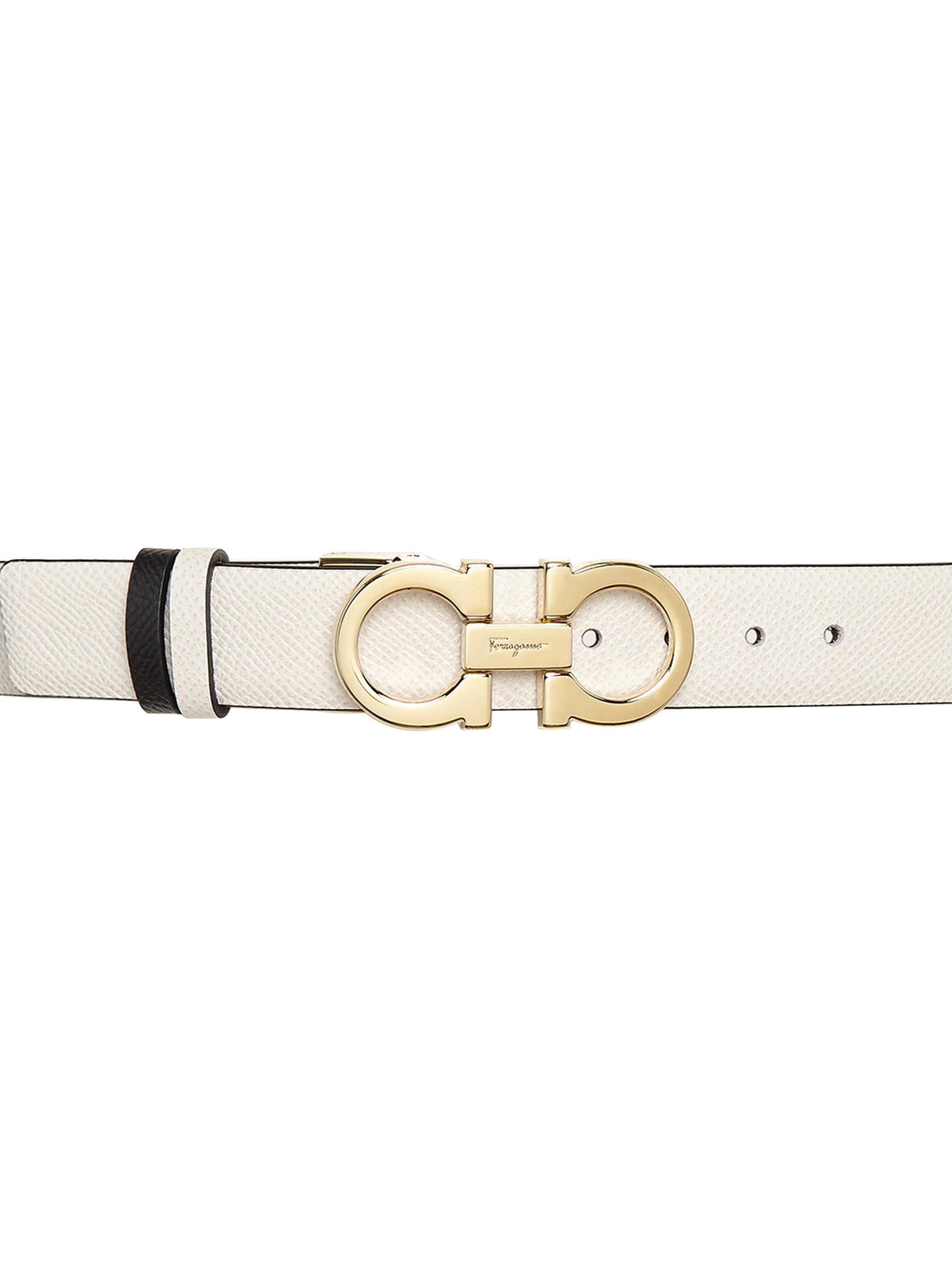 FERRAGAMO Women's Donna Gancini Buckle Reversible Leather Belt - Bone | Thumbnail 2