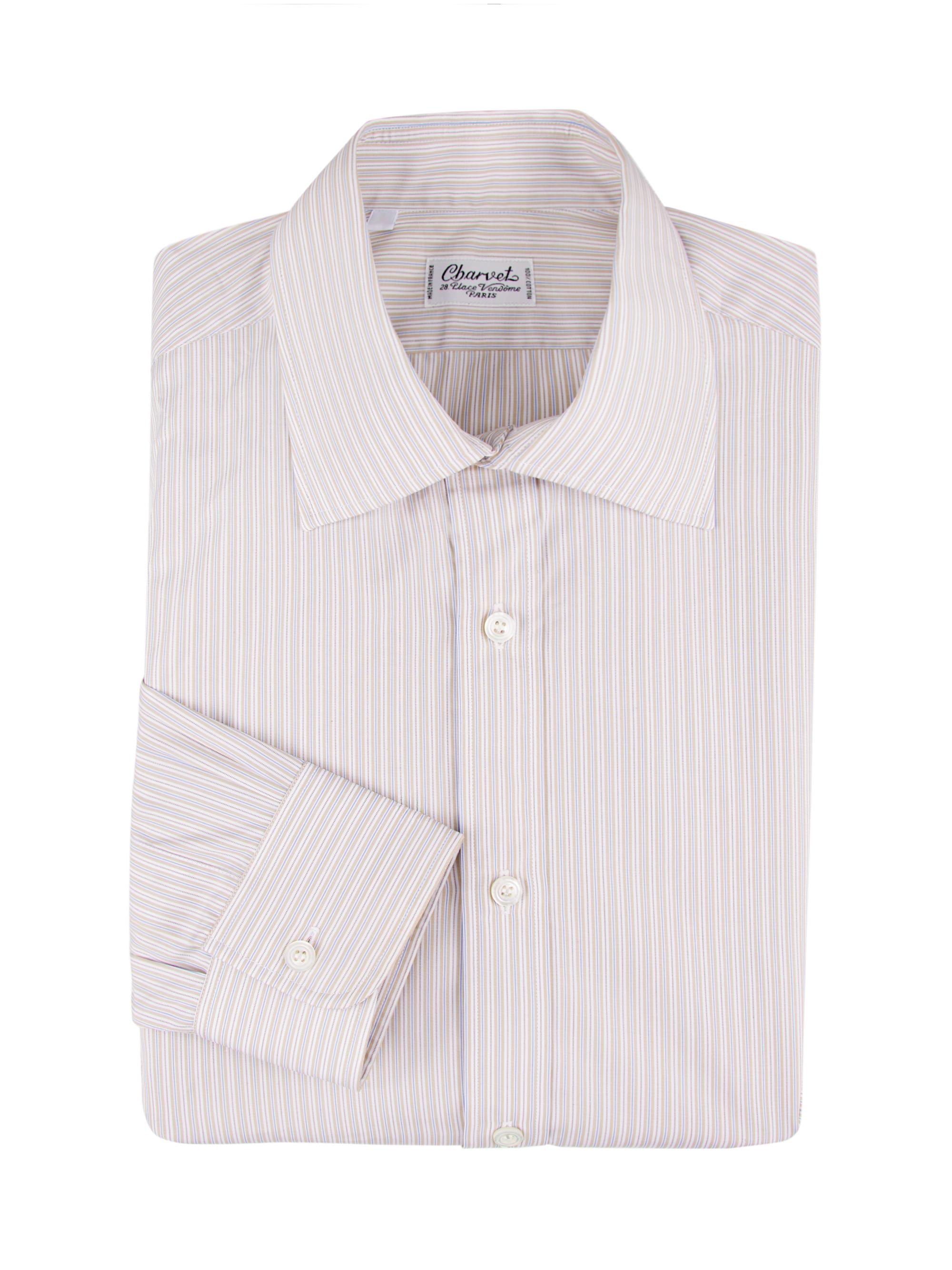 Charvet Men's Striped Cotton Button-Front Shirt - Beige Multi