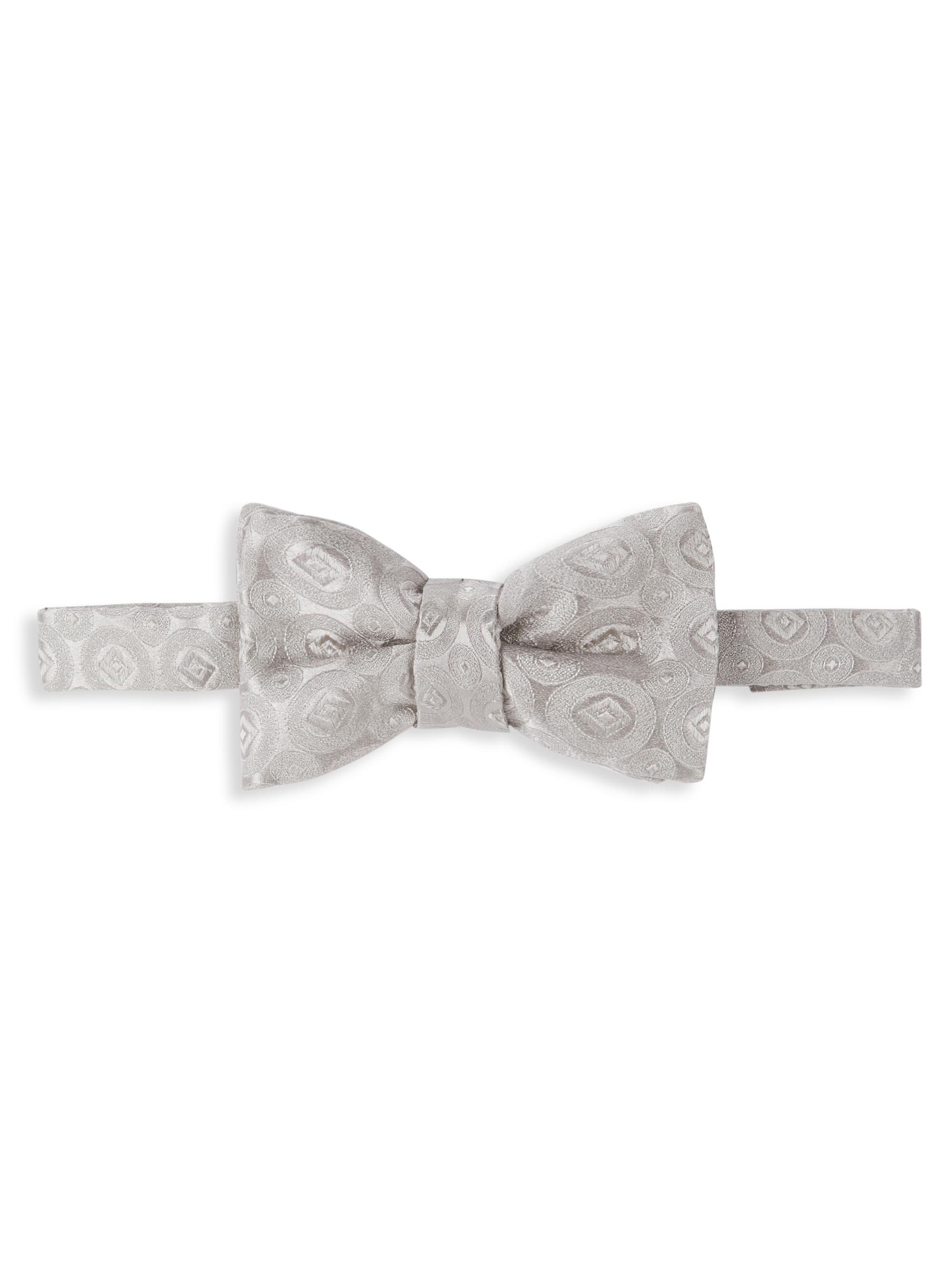 Charvet Men's  Silk Tonal Bow Tie - Silver