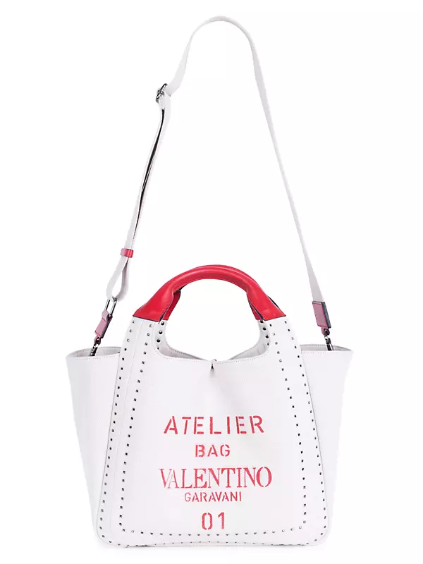 Valentino Garavani Large Atelier Bag 01 Metal Stitch Edition Tote in  Natural