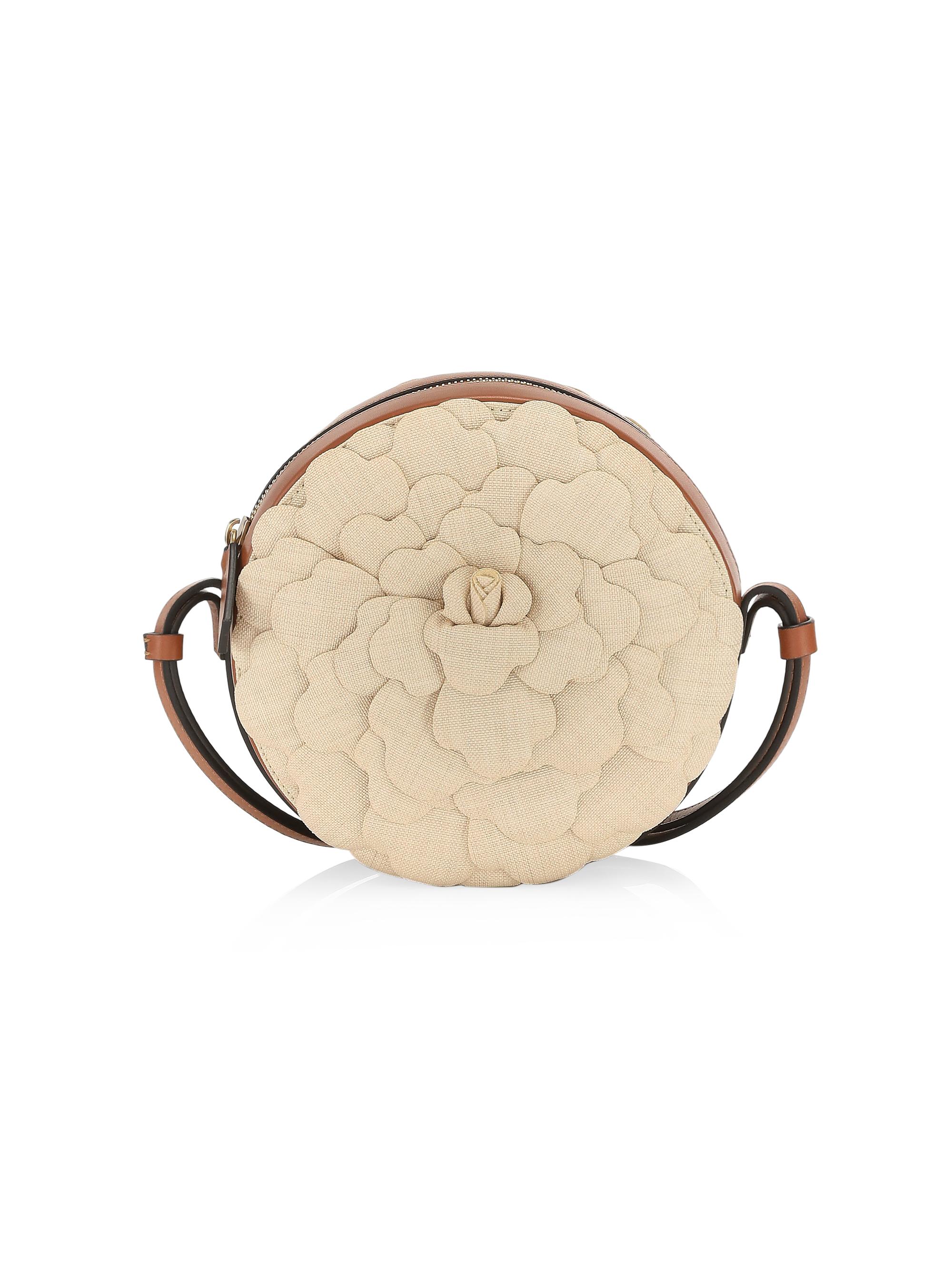 Valentino Garavani Women's Atelier Rose 03 Leather Round Crossbody Bag - Natural