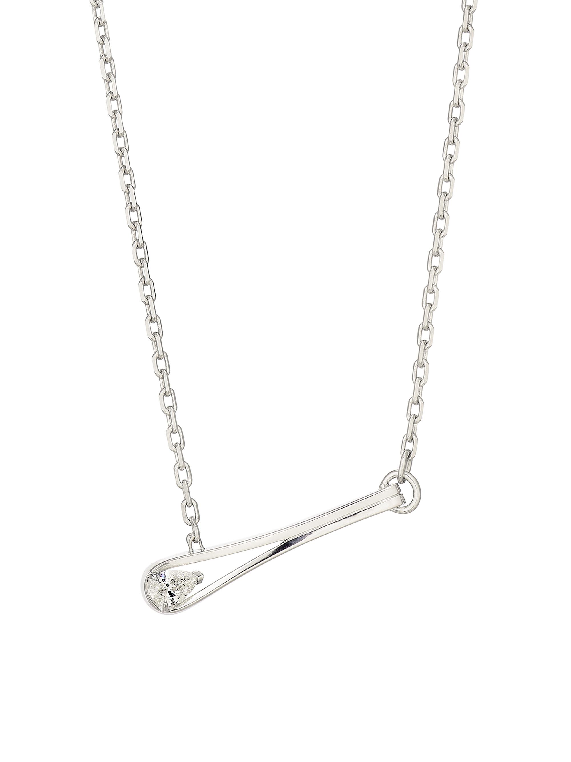 Repossi Women's Serti Inversé 18K White Gold & Diamond Pendant Necklace - White Gold