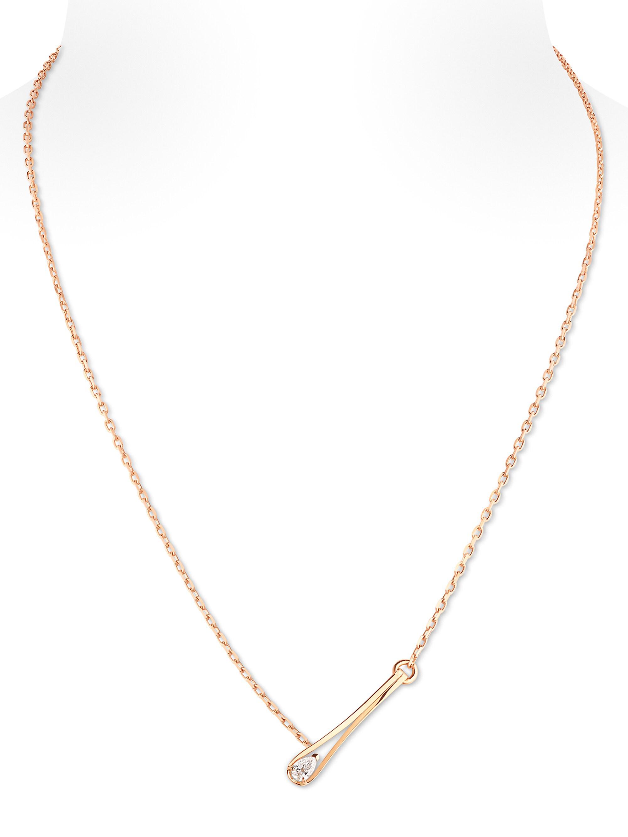 Repossi Women's Serti Inversé 18K Rose Gold & Diamond Pendant Necklace - Rose Gold