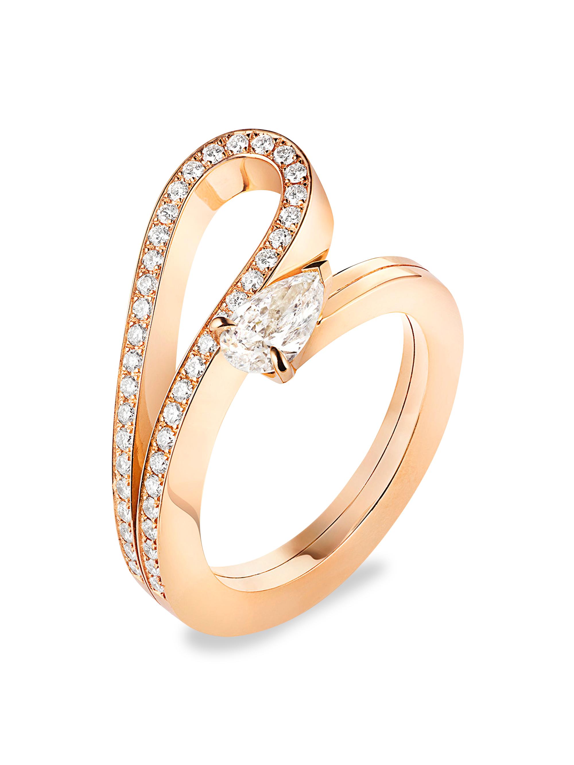 Repossi Women's Serti Inversé 1K Rose Gold & Diamond Ring