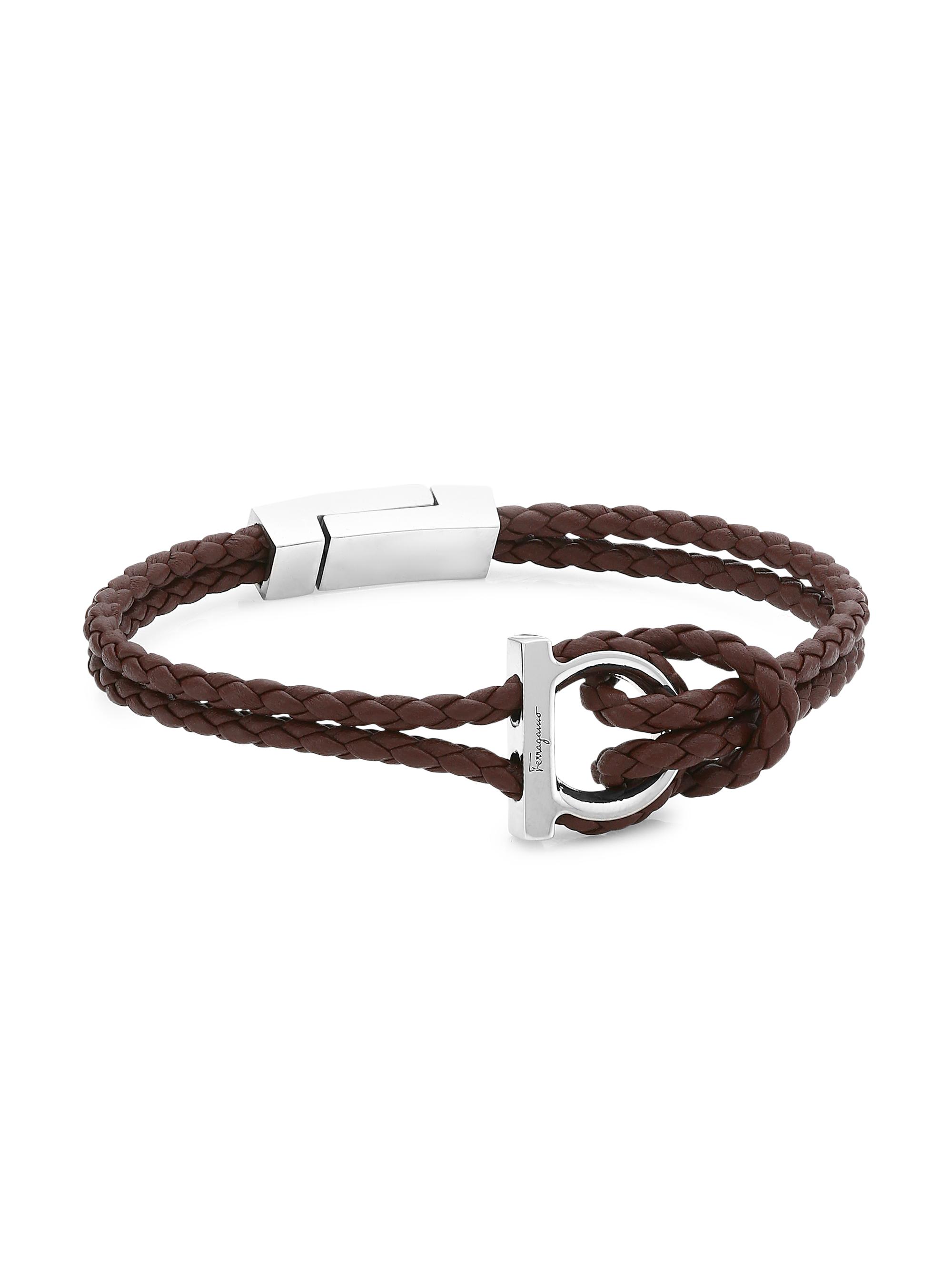 FERRAGAMO Braided Leather Bracelet | Saks Fifth Avenue