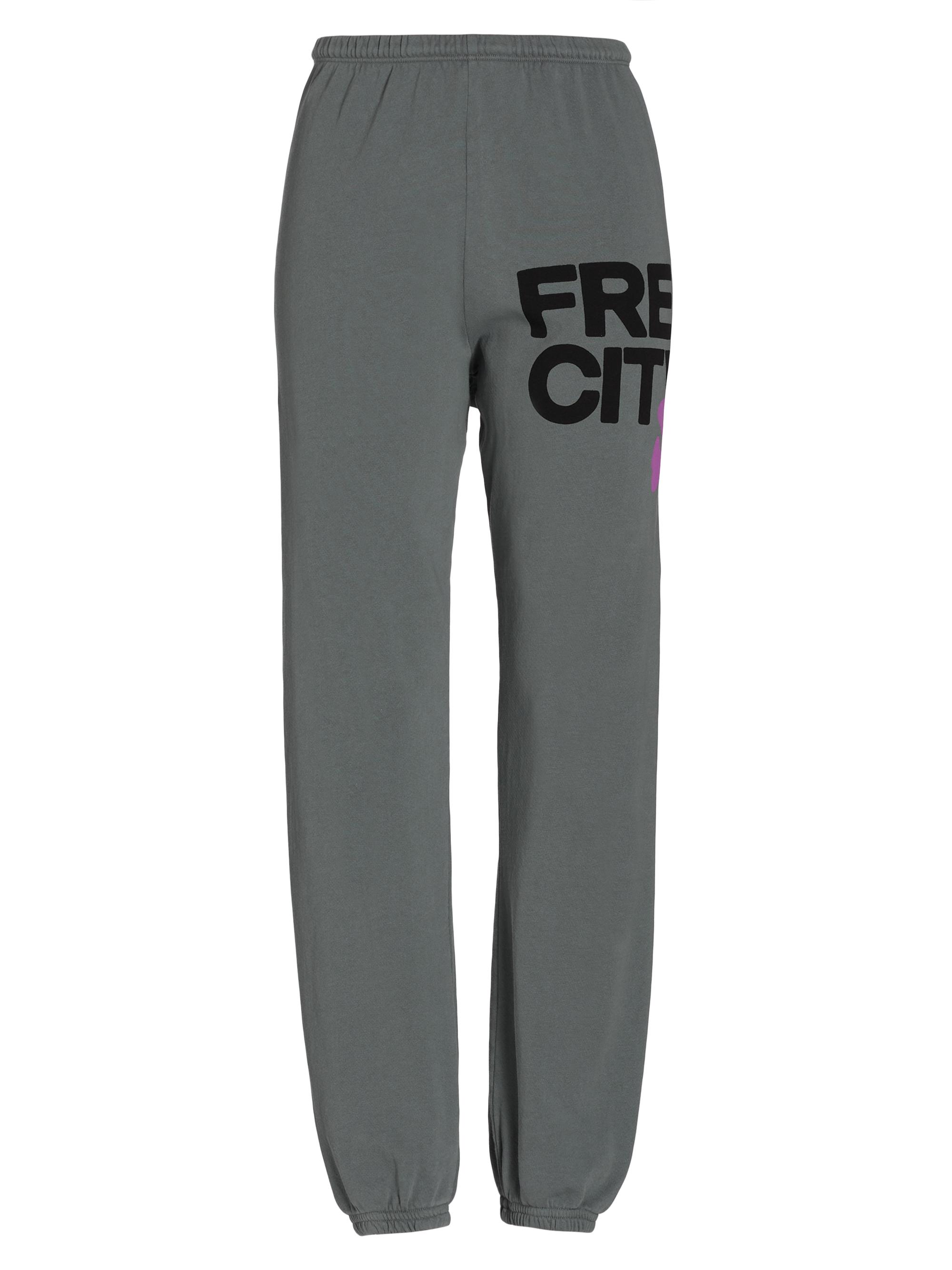 Freecity Women's Logo Cotton Sweatpants - Gray Art