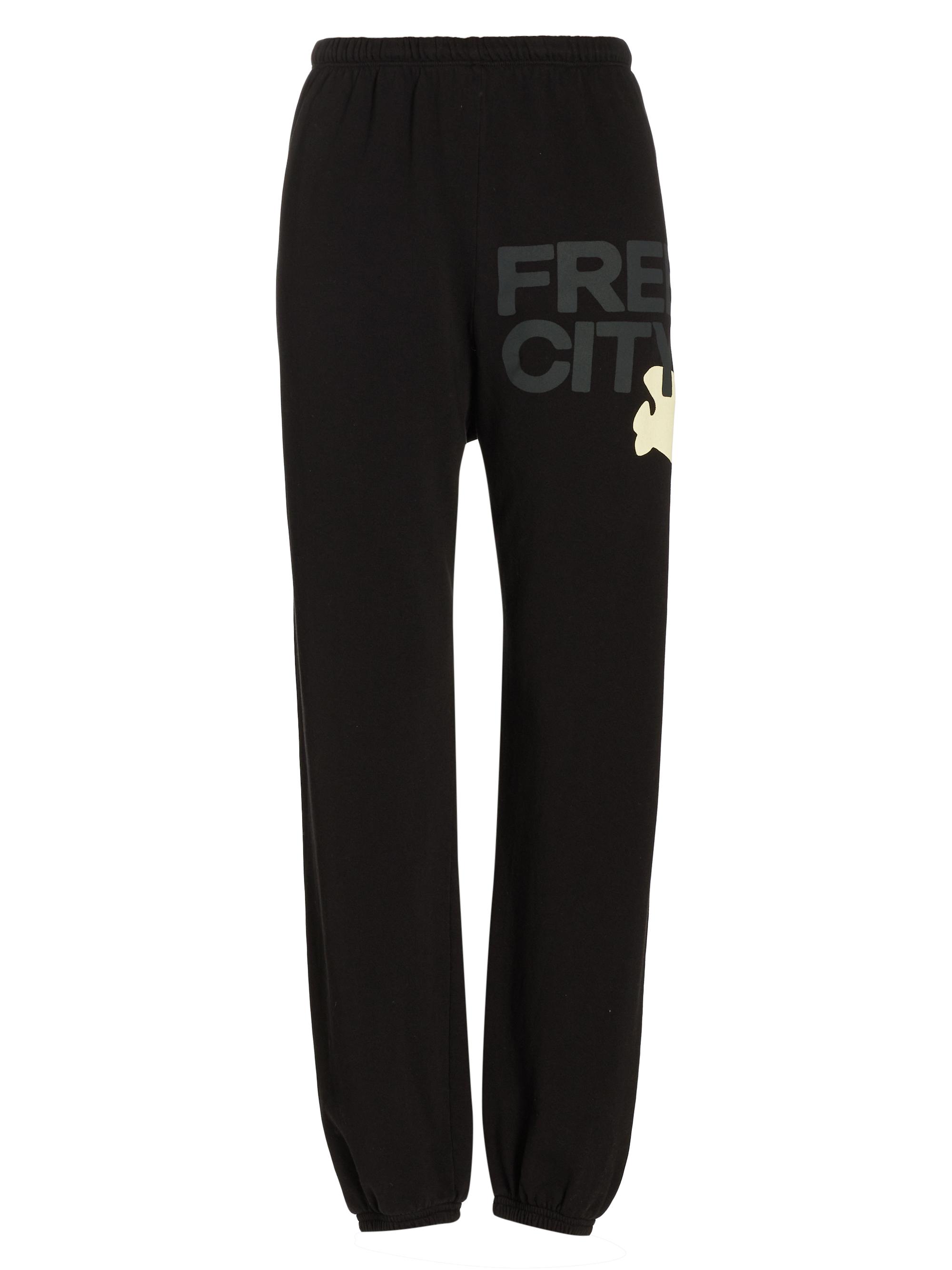 Freecity Women's Logo Cotton Sweatpants - Black Cream