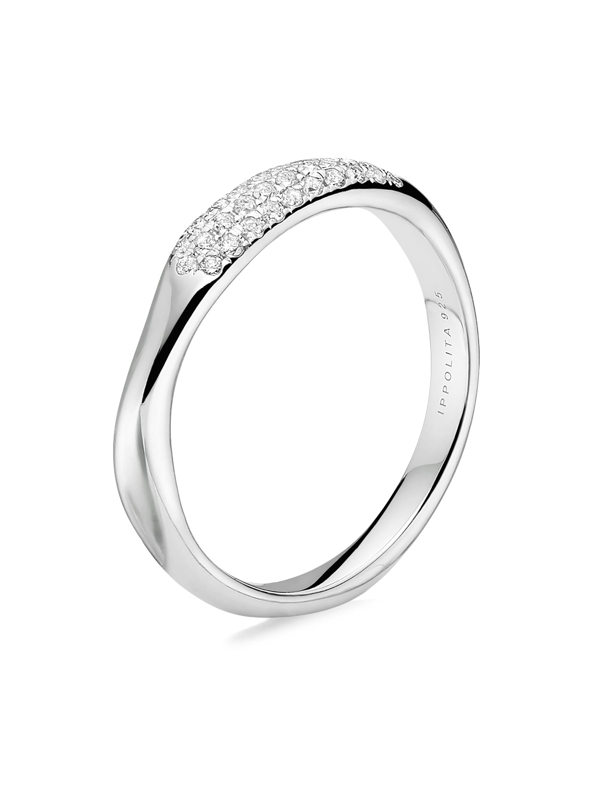 Ippolita Women's Stardust Sterling Silver & Diamond Squiggle Ring - Silver