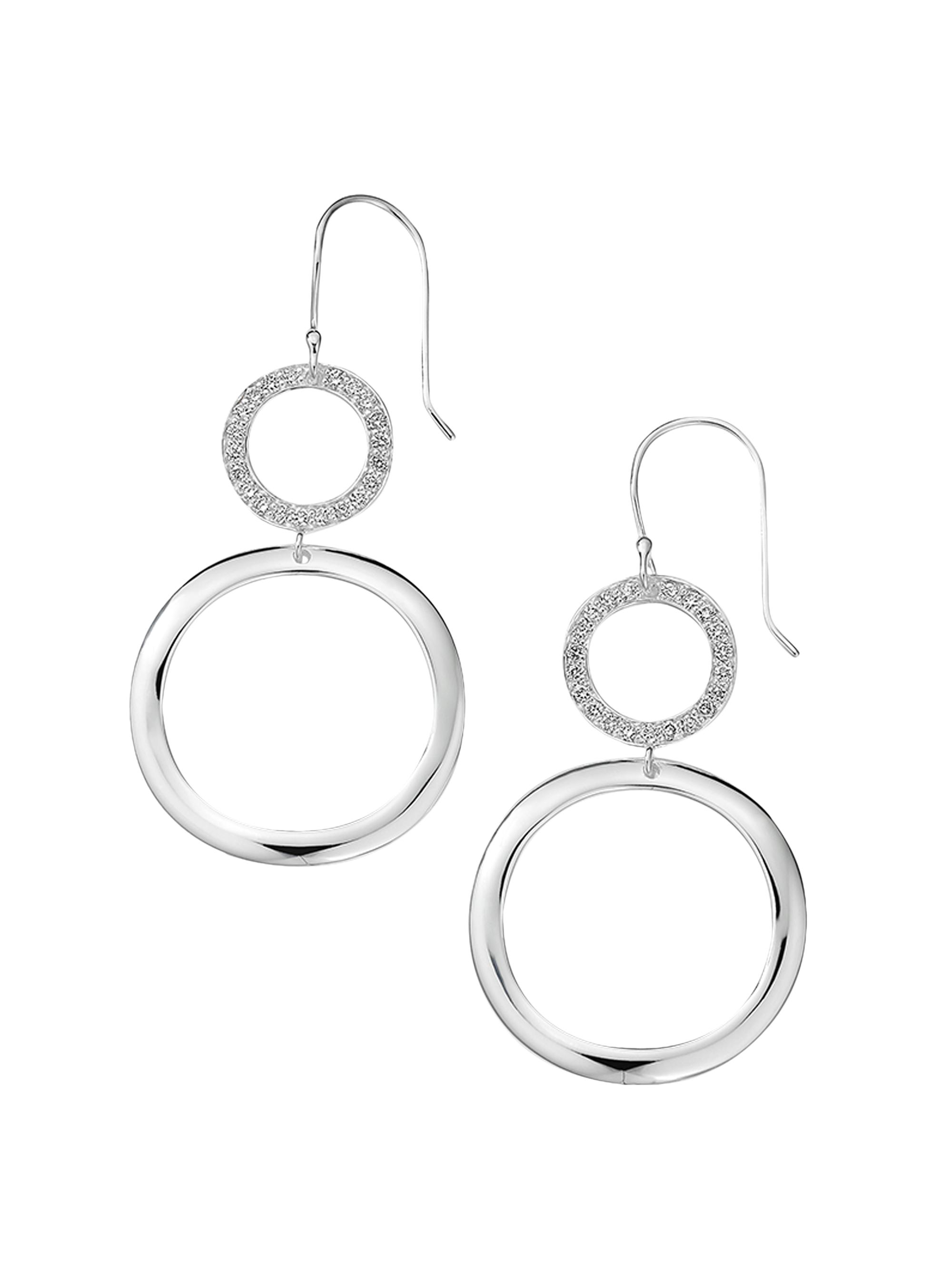 Ippolita Women's Stardust Sterling Silver & Diamond  Open Snowman Earrings - Silver