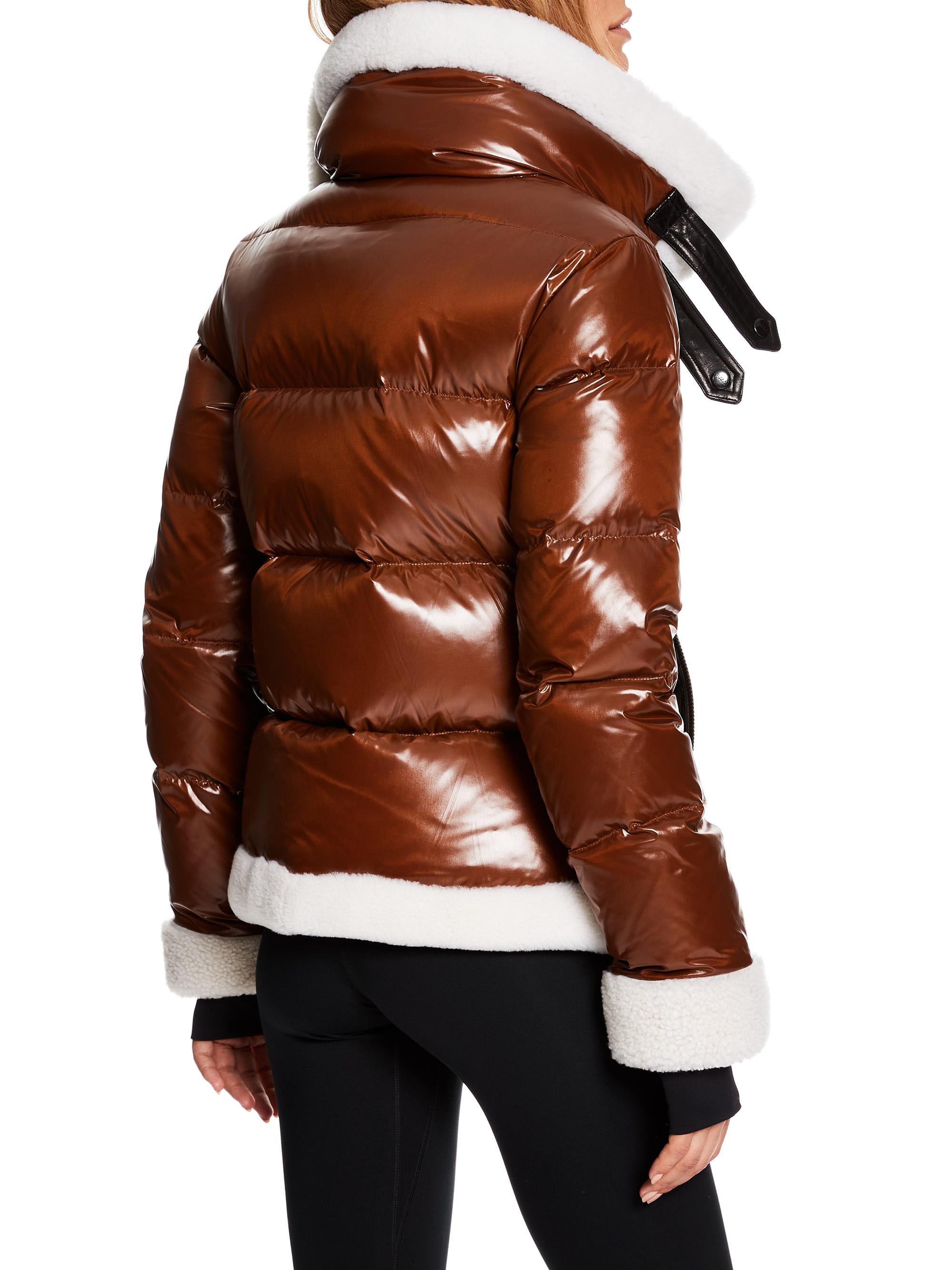 Veronica Shearling-Trimmed Down Biker Jacket Saks Fifth Avenue