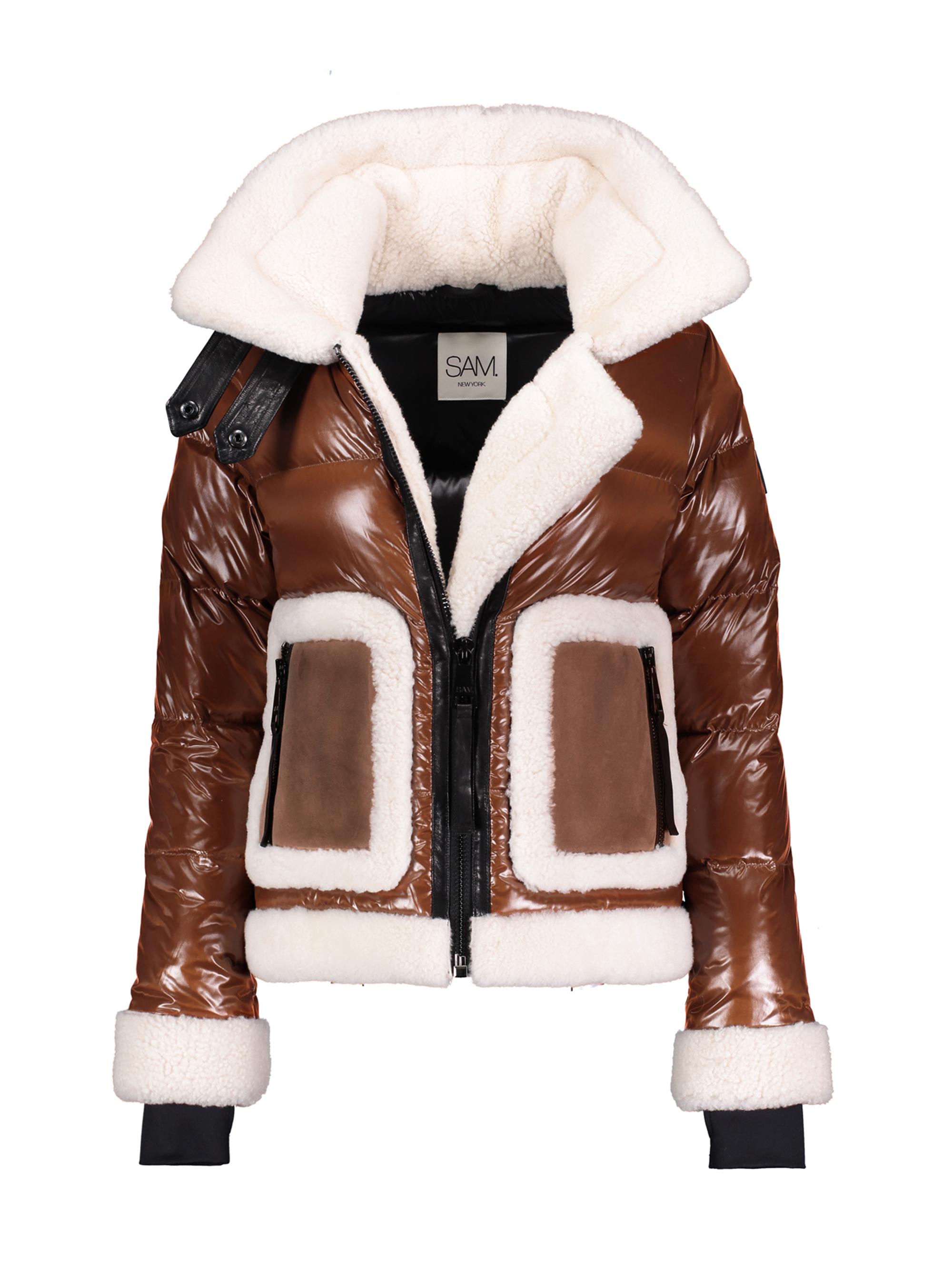 Veronica Shearling-Trimmed Down Biker Jacket Saks Fifth