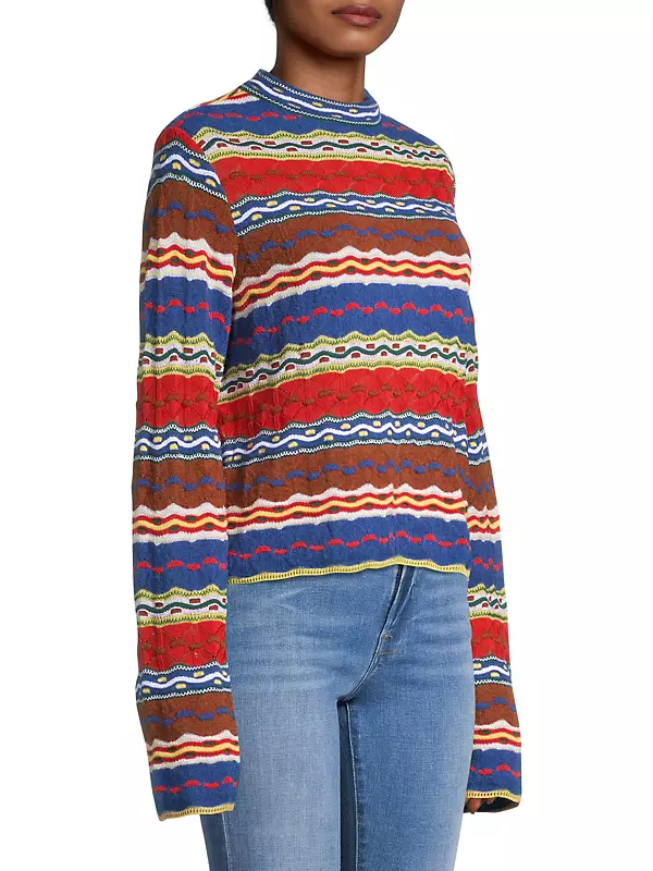 Multi-Stripe Knit Pullover