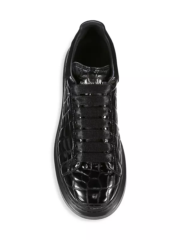 Mens Alexander McQueen black Leather Oversized Sneakers