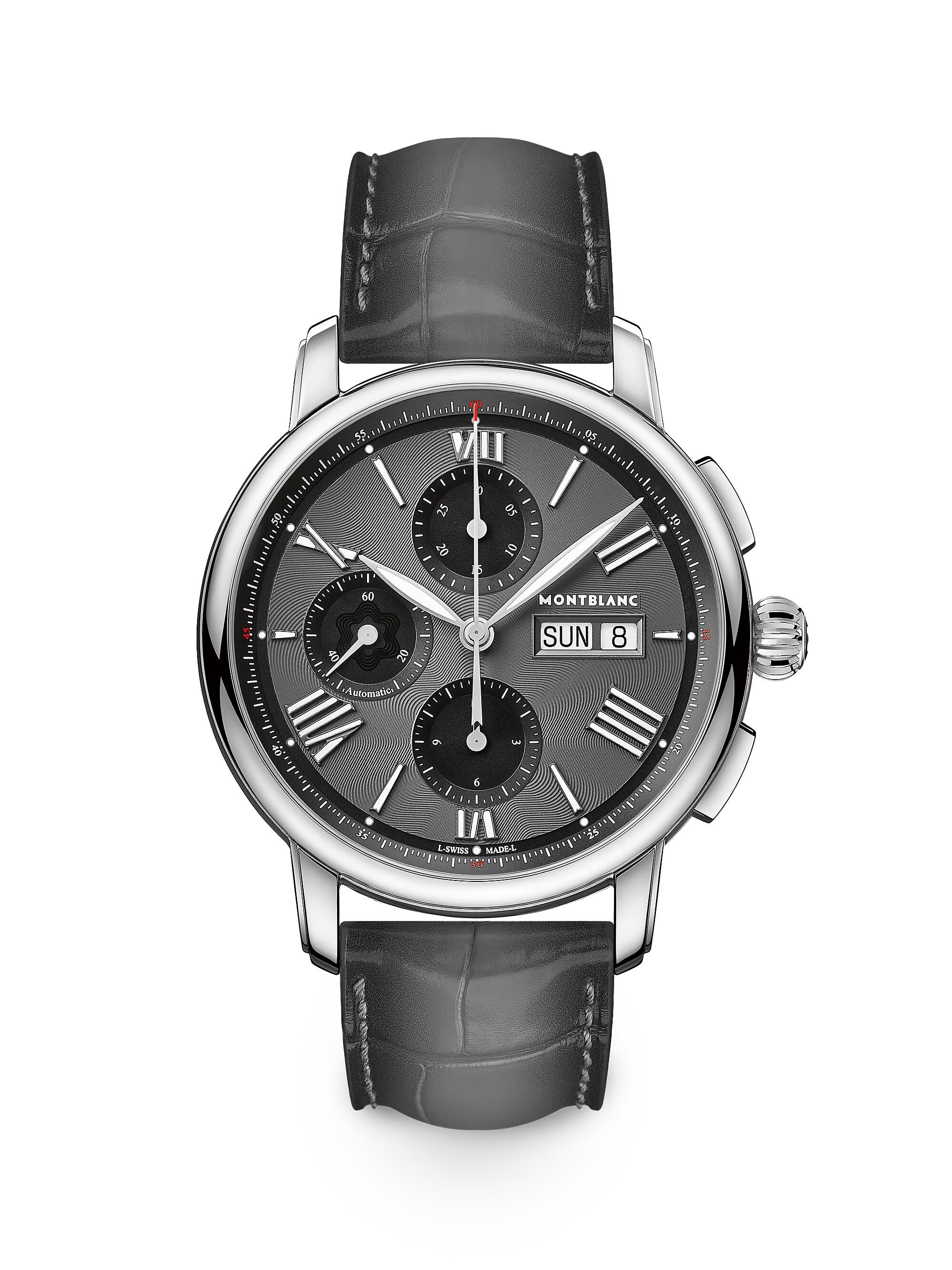 Montblanc Men's Star Legacy Stainless Steel & Alligator Strap Chronograph Watch - Black