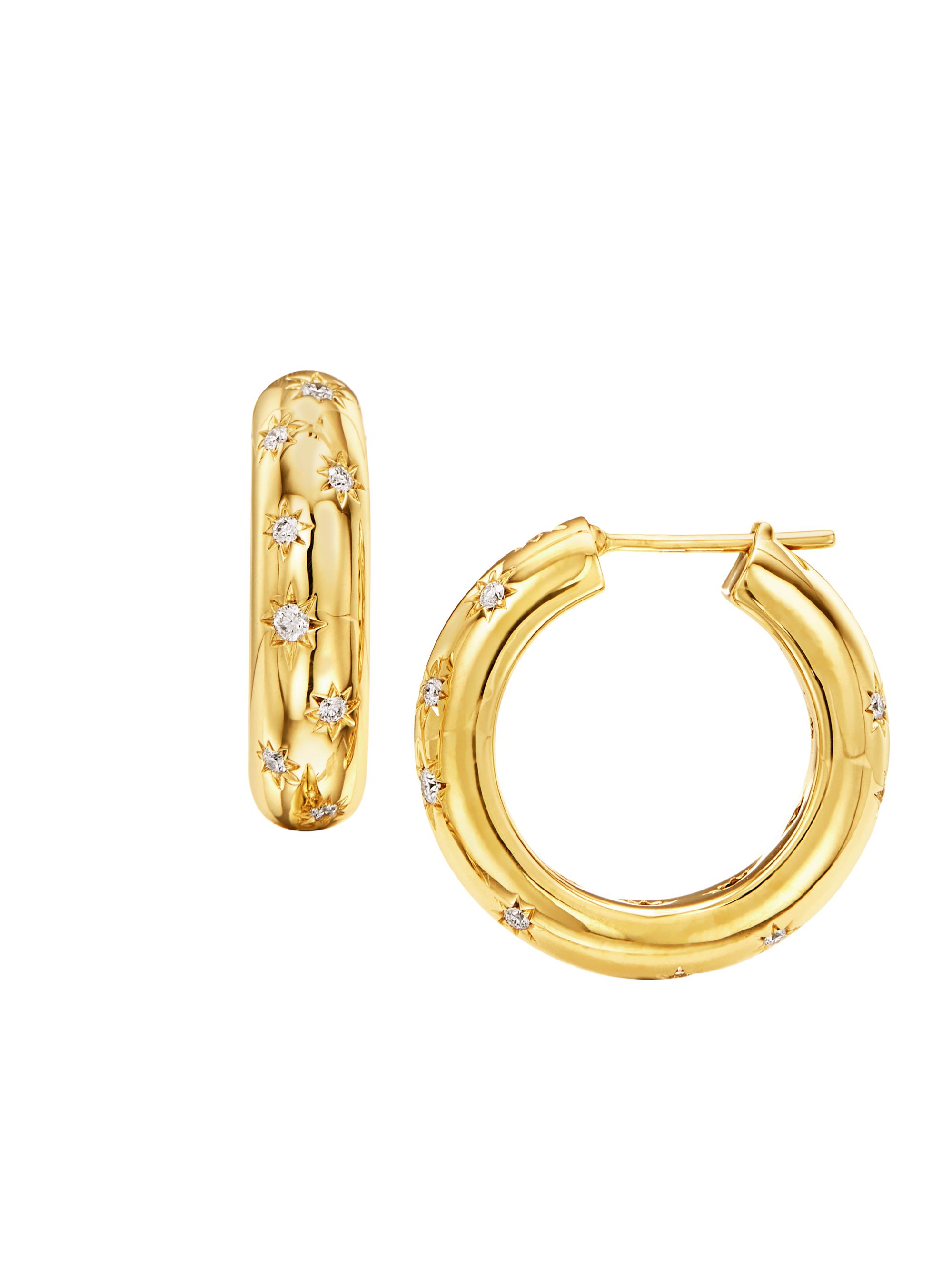 Temple St. Clair Women's Celestial 18K Yellow Gold & Diamond Cosmos  Hoop Earrings - Yellow Gold