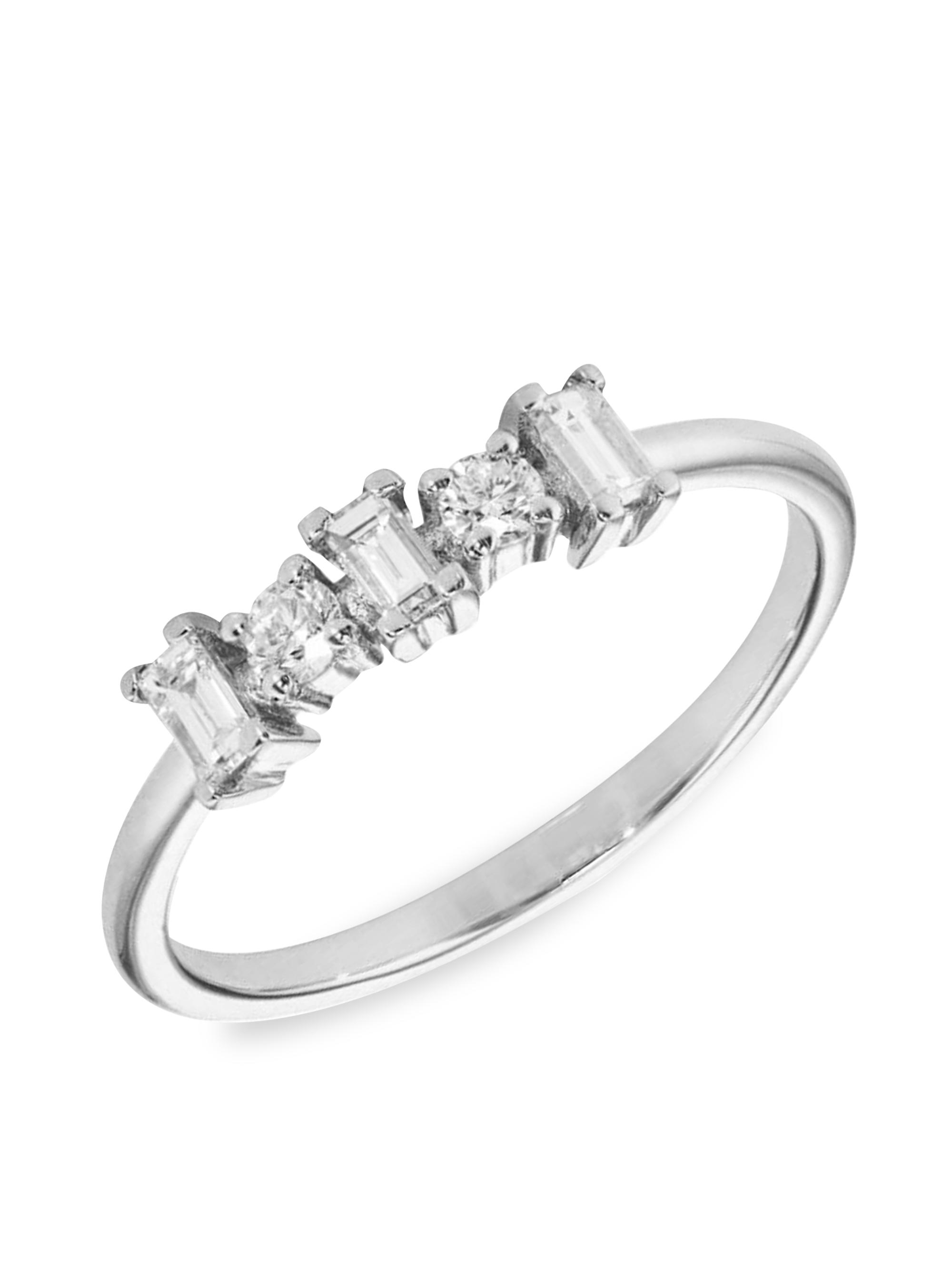 Ileana Makri Women's Baguette 18K White Gold & Diamond Ring - White Gold